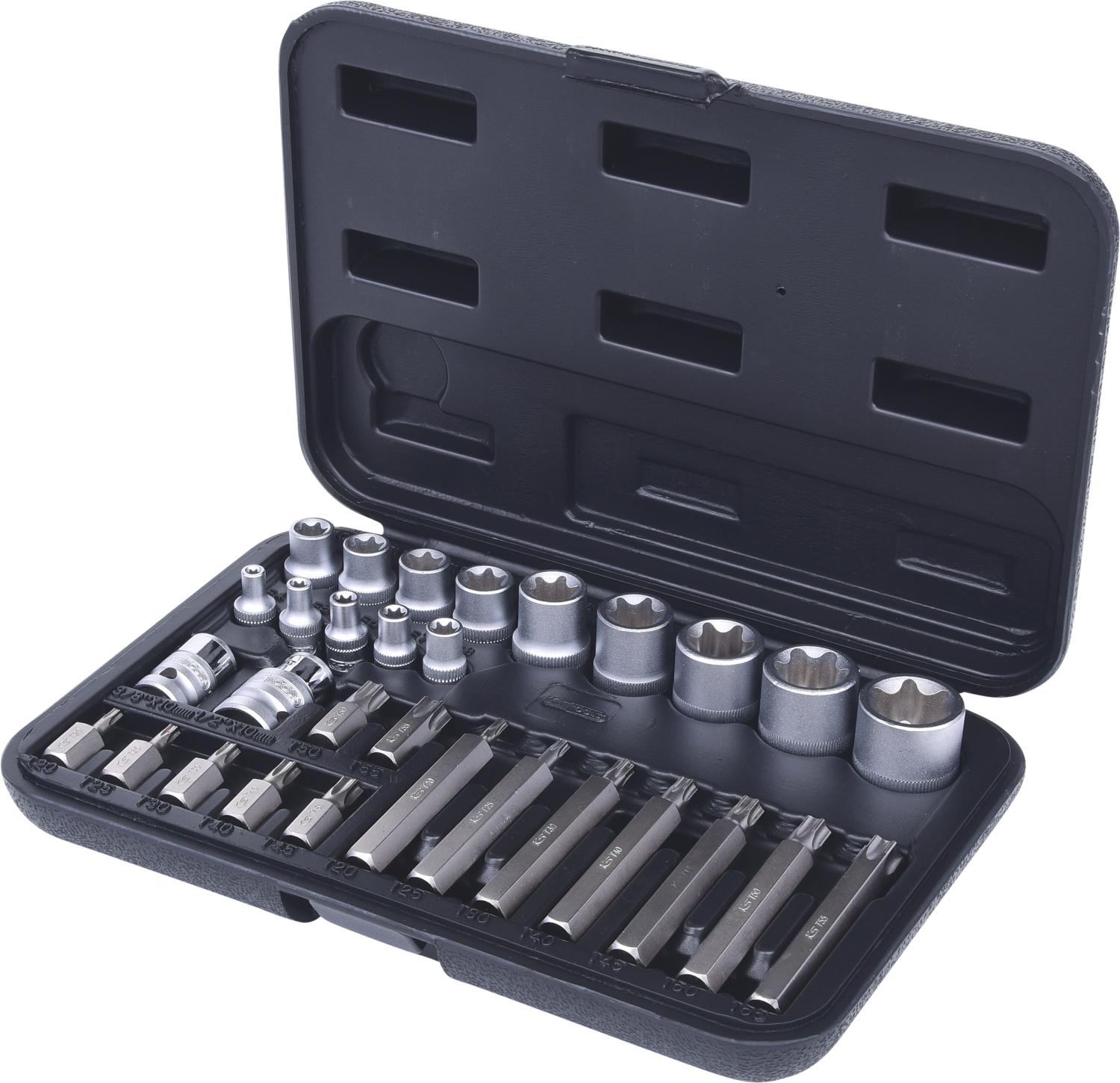 KS TOOLS Zestaw kluczy nasadowych Torx i bitów 30 szt. Bity z otworem - 911.4301-2