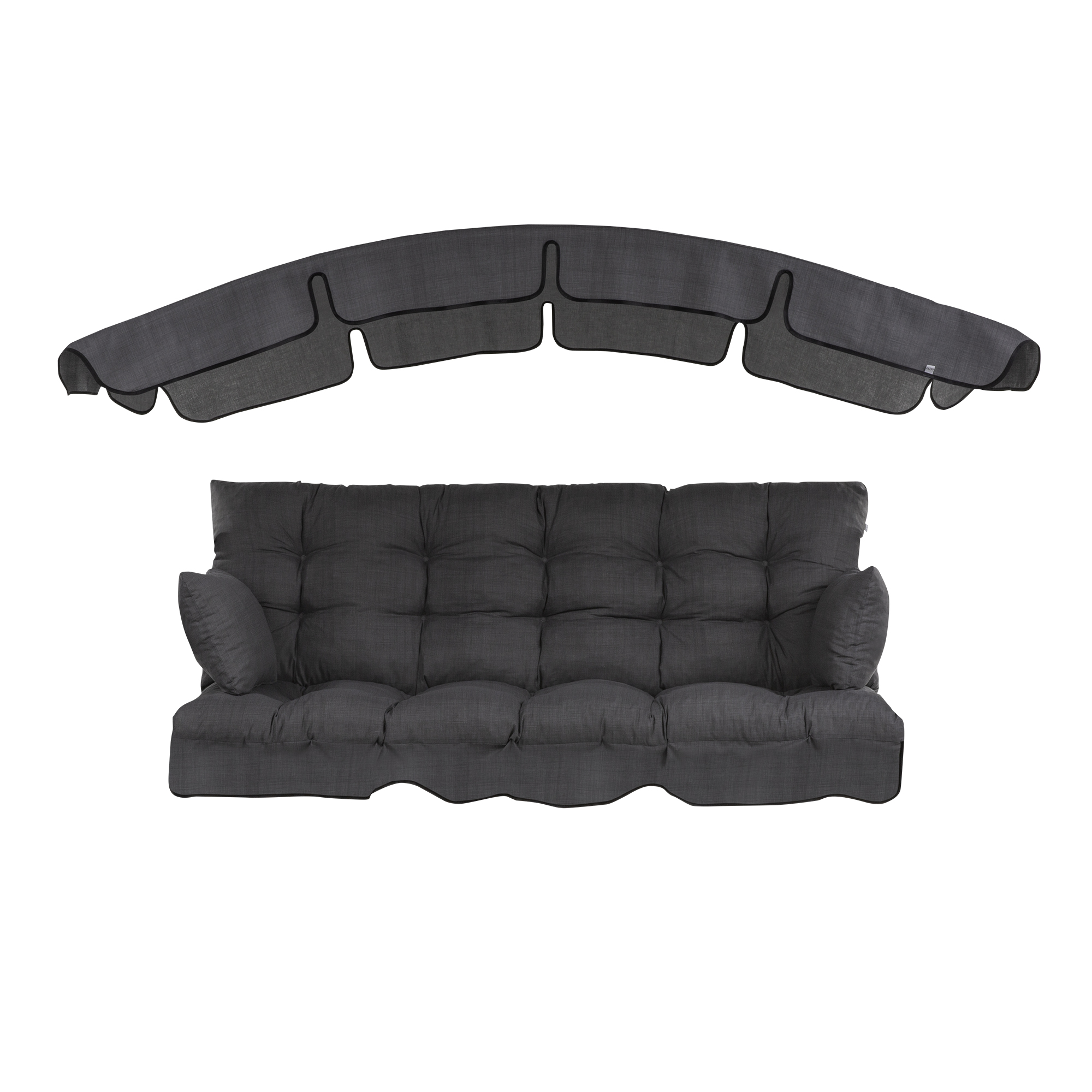 Poduszki na huśtawkę 170 cm z daszkiem Ravenna antracytowa kratka Patio