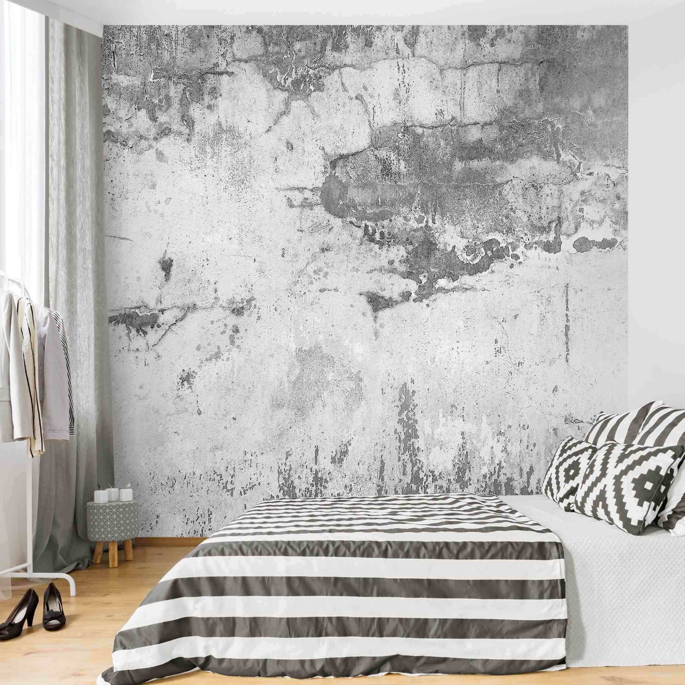 Papel pintado fotomural muro hormigón industrial shabby chic piedra 3d 317 - salón dormitorio cocina pasillo - tnt 336 x 336 cm premium