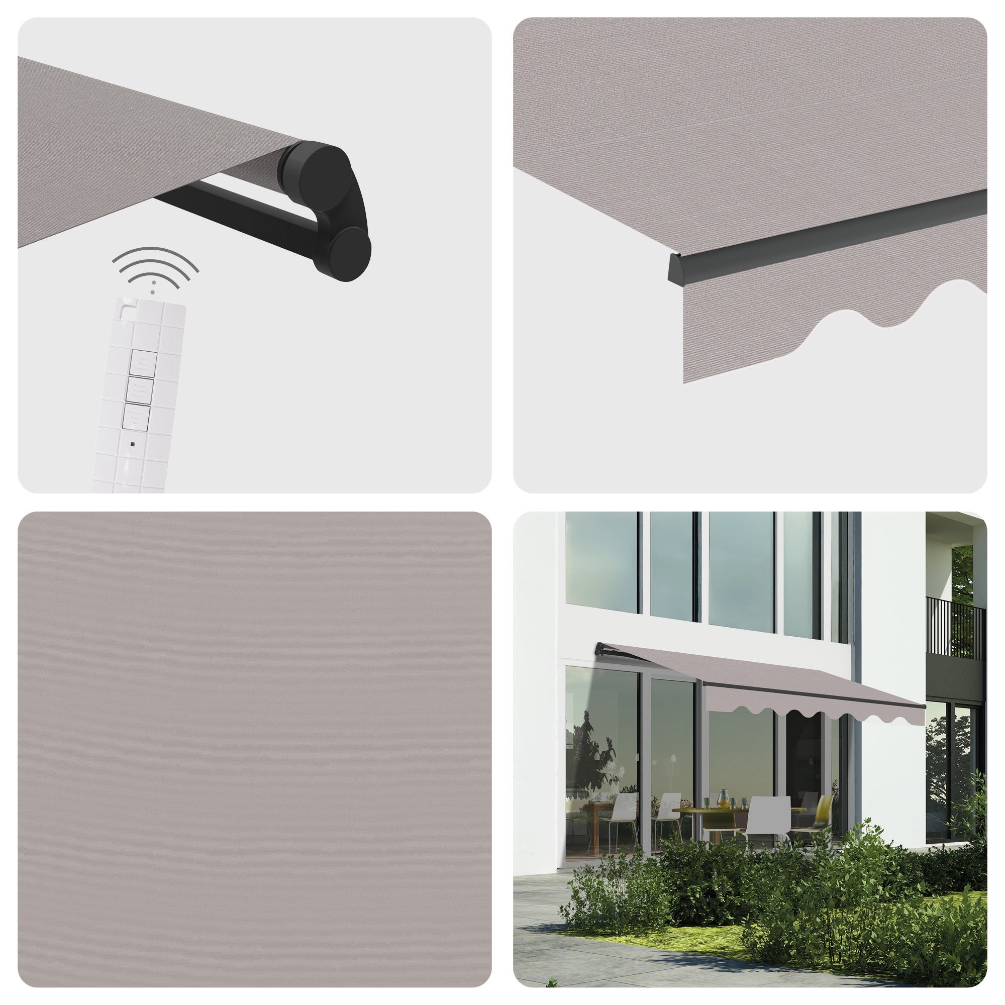 Toldo Motorizado Exterior 3x2,5m Cinza – Controlo Remoto – Lona com Proteção Solar - 3