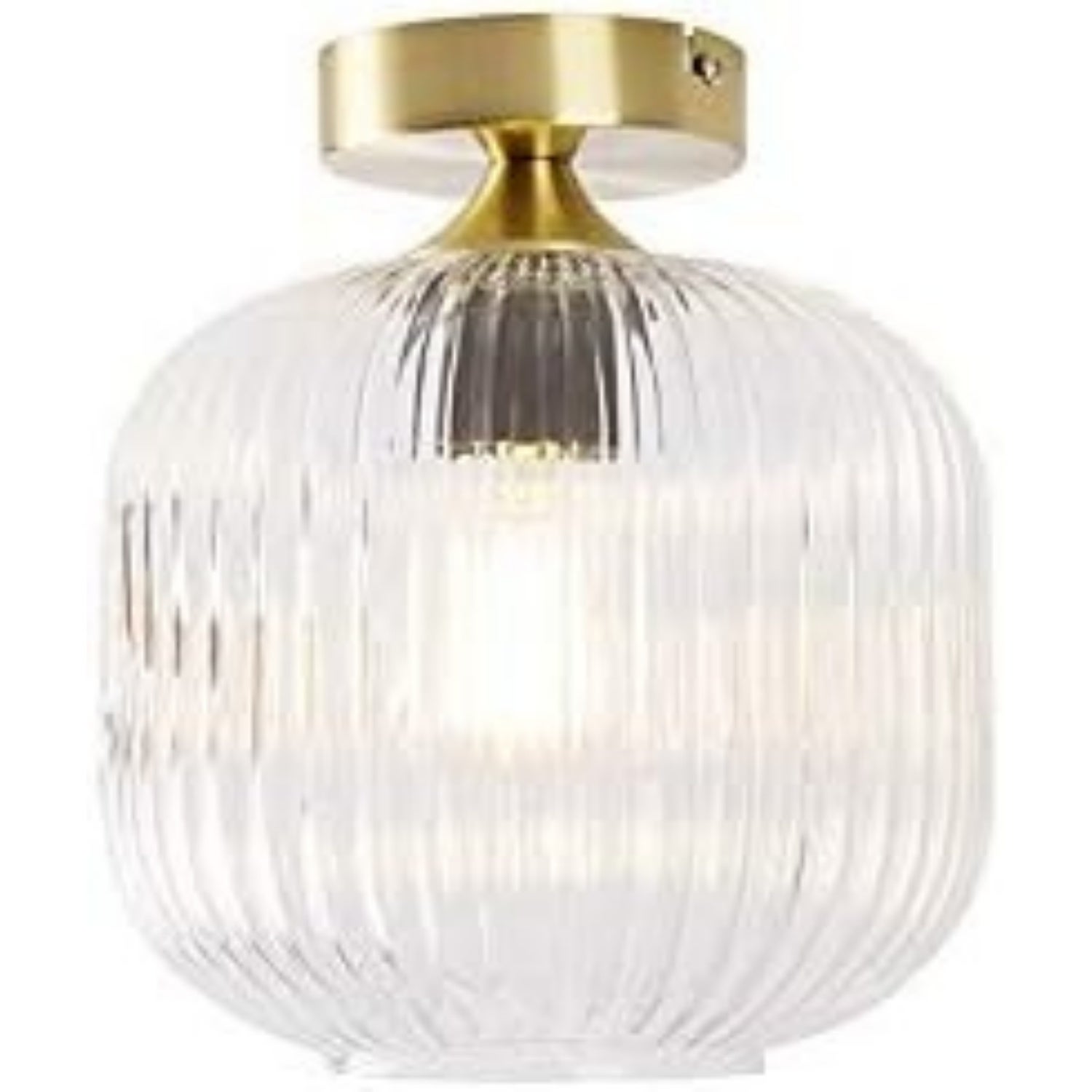 Qazqa Karel - Plafonieră - 1 bec - Ø 200 mm - Auriu/Alamă - Art Deco - Iluminat interior - Living | Dormitor | Bucătărie | Sufragerie