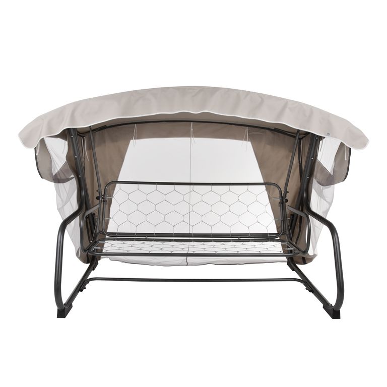 Dach z moskitierą do huśtawki ogrodowej 224 x 124 cm Ravenna beżowy PATIO - 2
