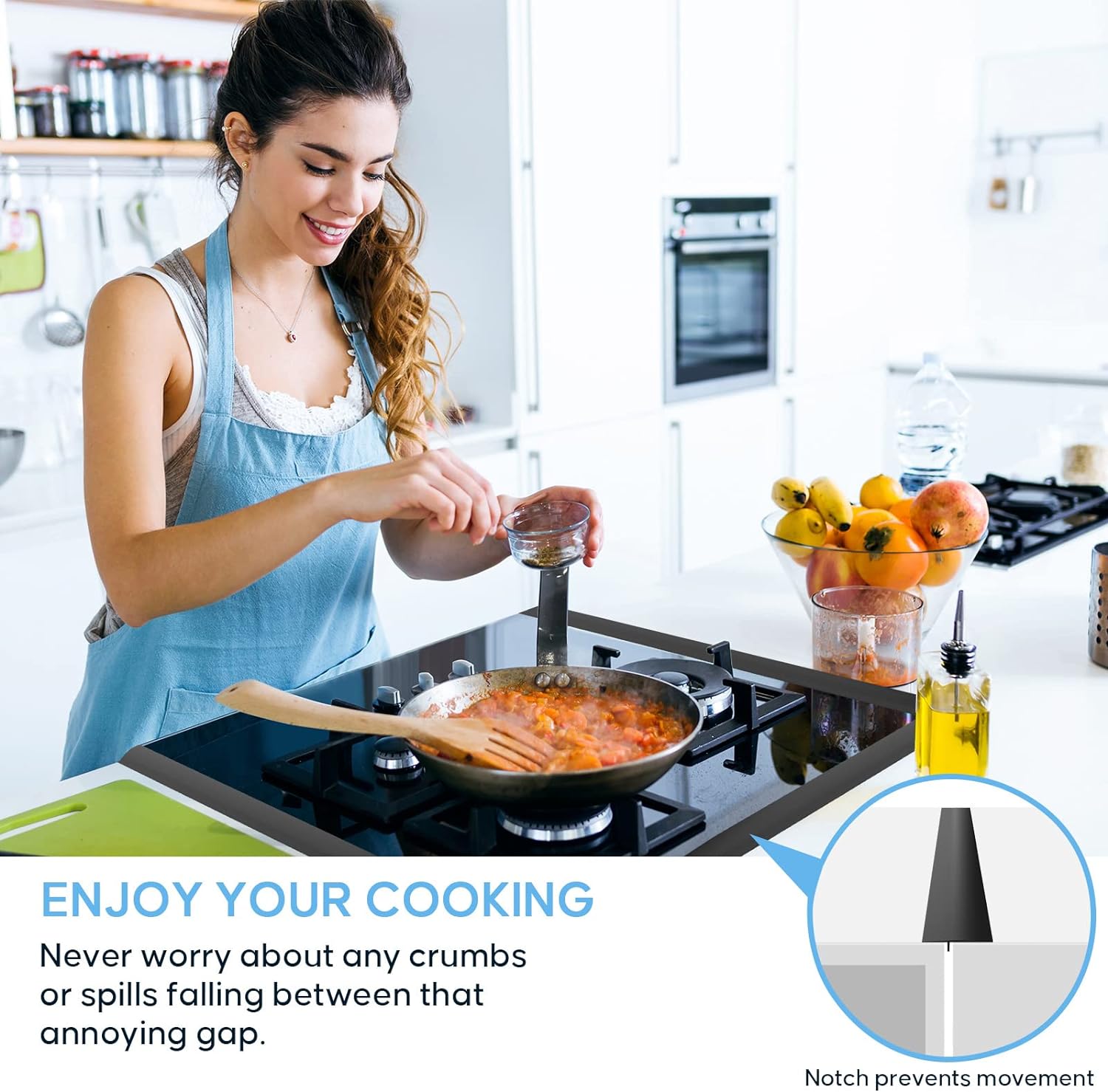 Copertura In Silicone Per Piano Cottura - 63,5cm, Resistente Al Calore, Facile Da Pulire, Antiperdite, Bianco