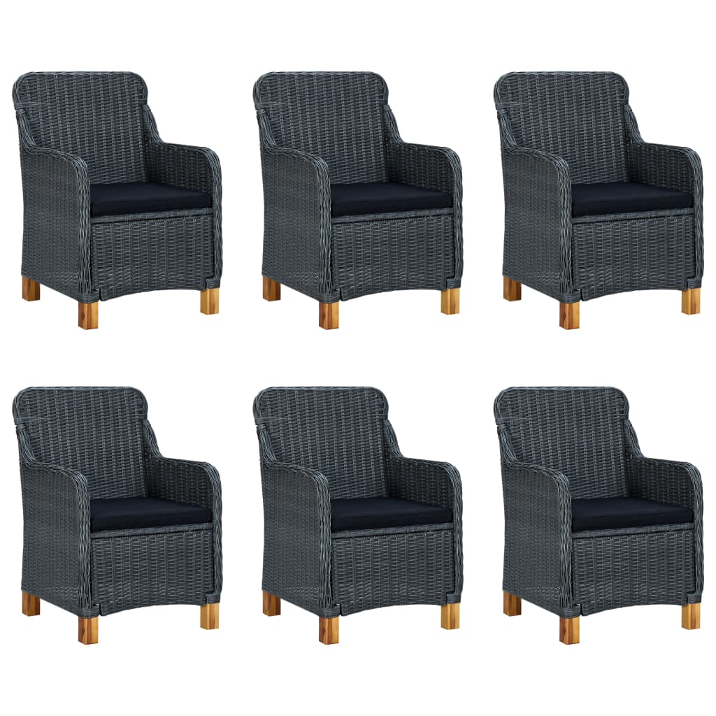 Set da pranzo da giardino mobili da esterno 7 pezzi grigio scuro 02_0013978 - 2