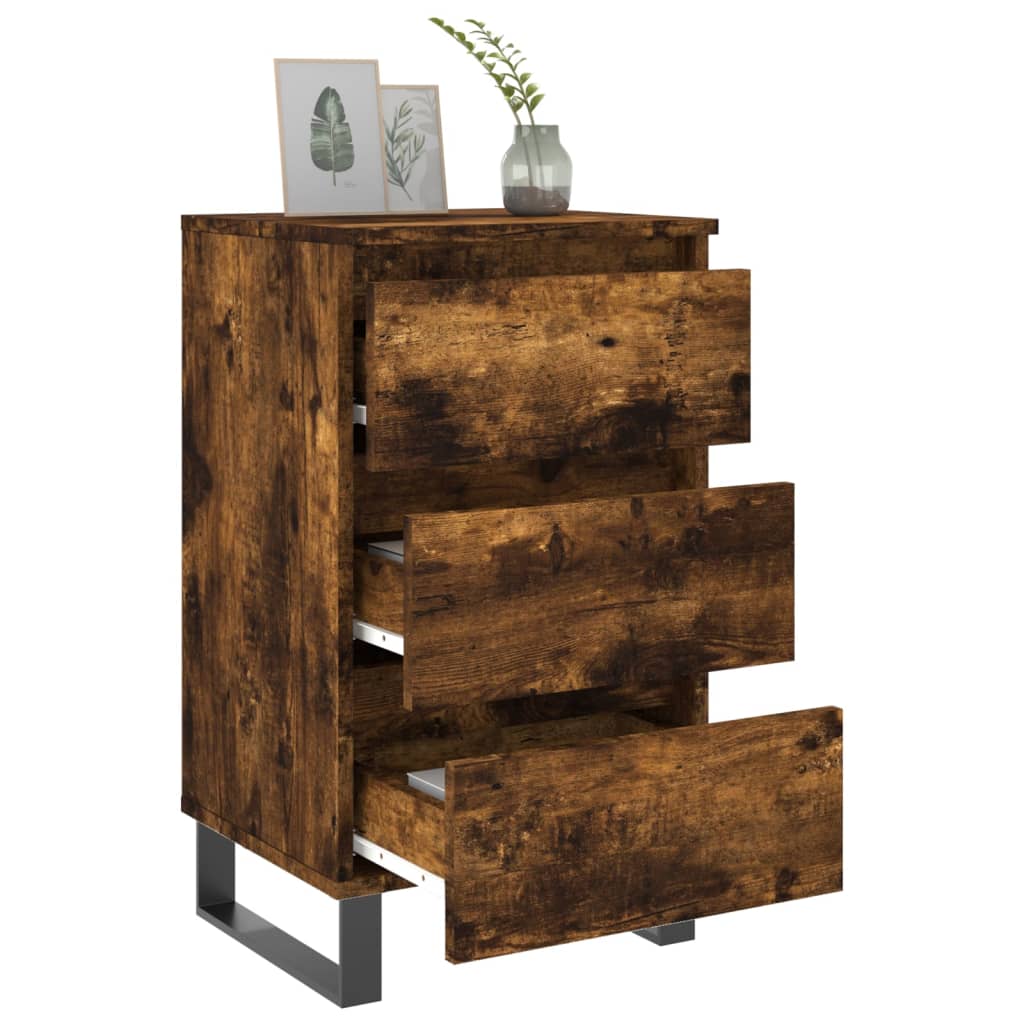 Maison Exclusive - Tables de chevet 2 pcs chêne fumé 40x35x69 cm bois ingénierie - 4
