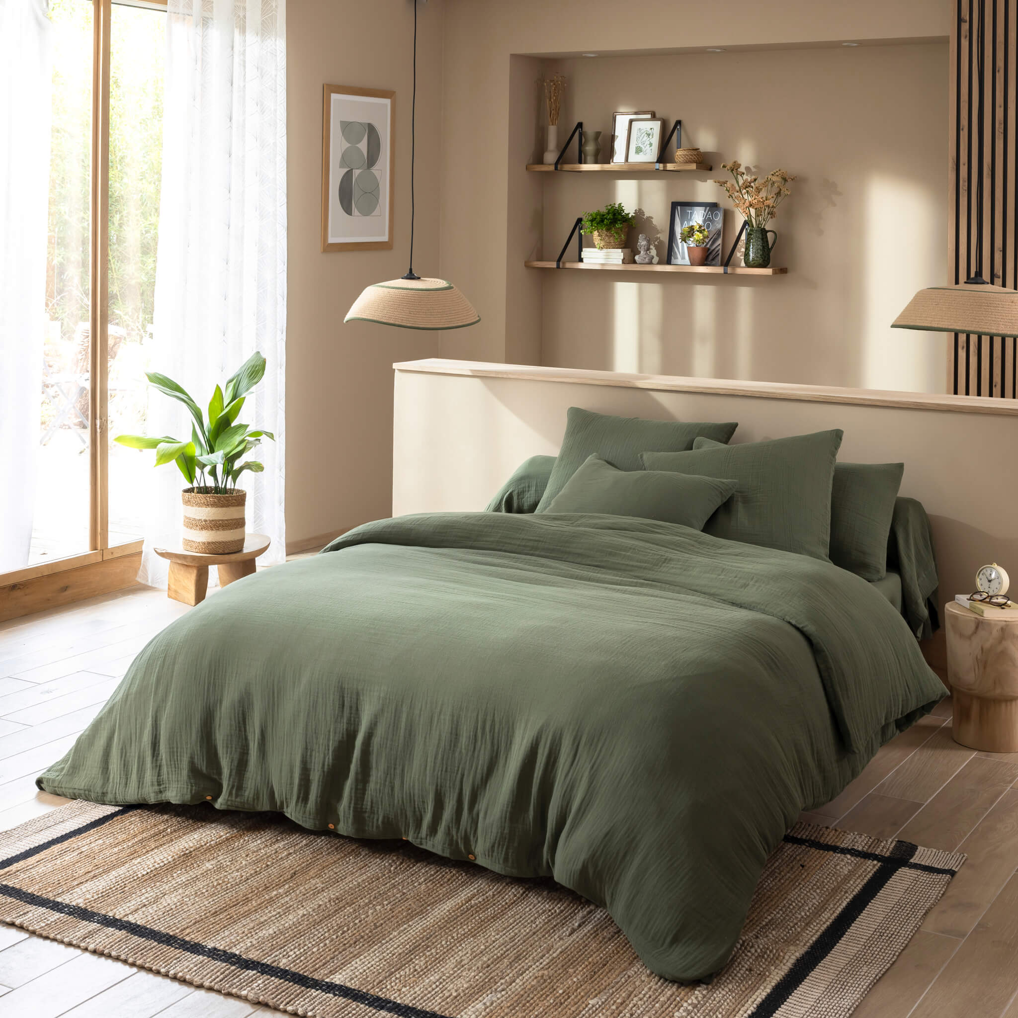 Parure De Lit 200X200 Jungle Tropicale, Housse De Couette Et 2 Taies D'Oreiller 1-2 Personnes En