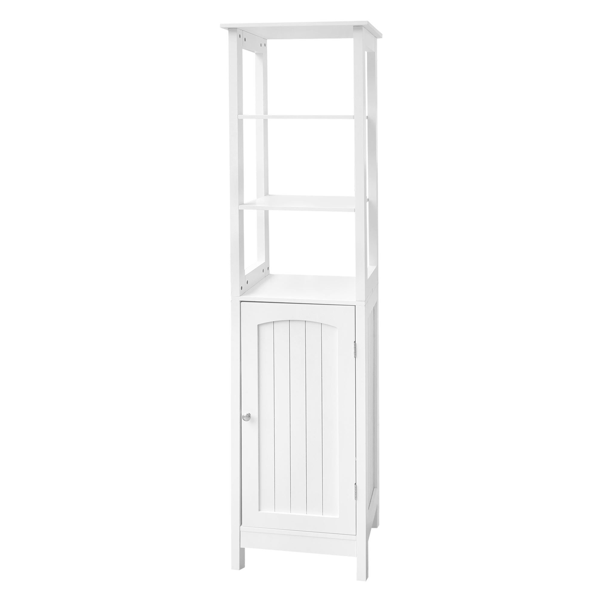 ML-Design Szafka Lazienkowa Biala, 40x160x32cm, Wysoka Szafka Lazienkowa, Szafka Lazienkowa z Drzwiczkami, 3 Otwarte Przedzialy, Duzo Miejsca Do