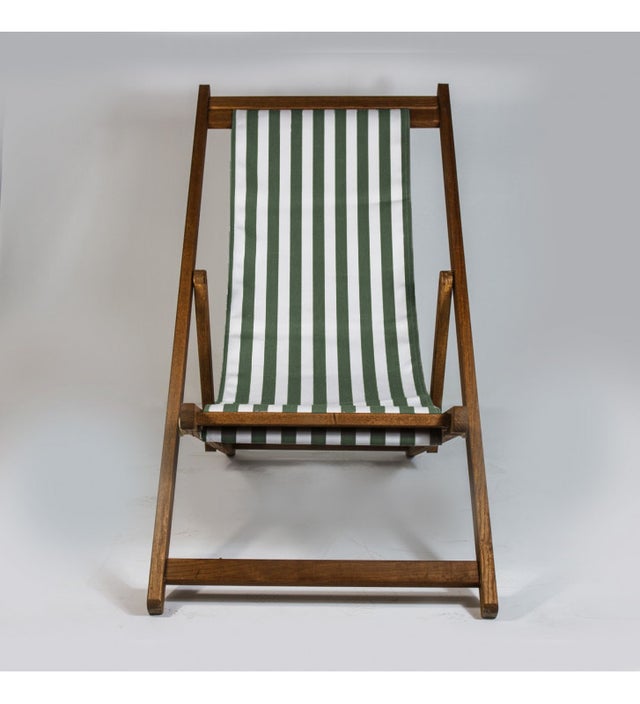 Sdraio in Legno Finitura Mordente tela Bianco e verde a riga larga Forte Dei Marmi-Nardini Forniture