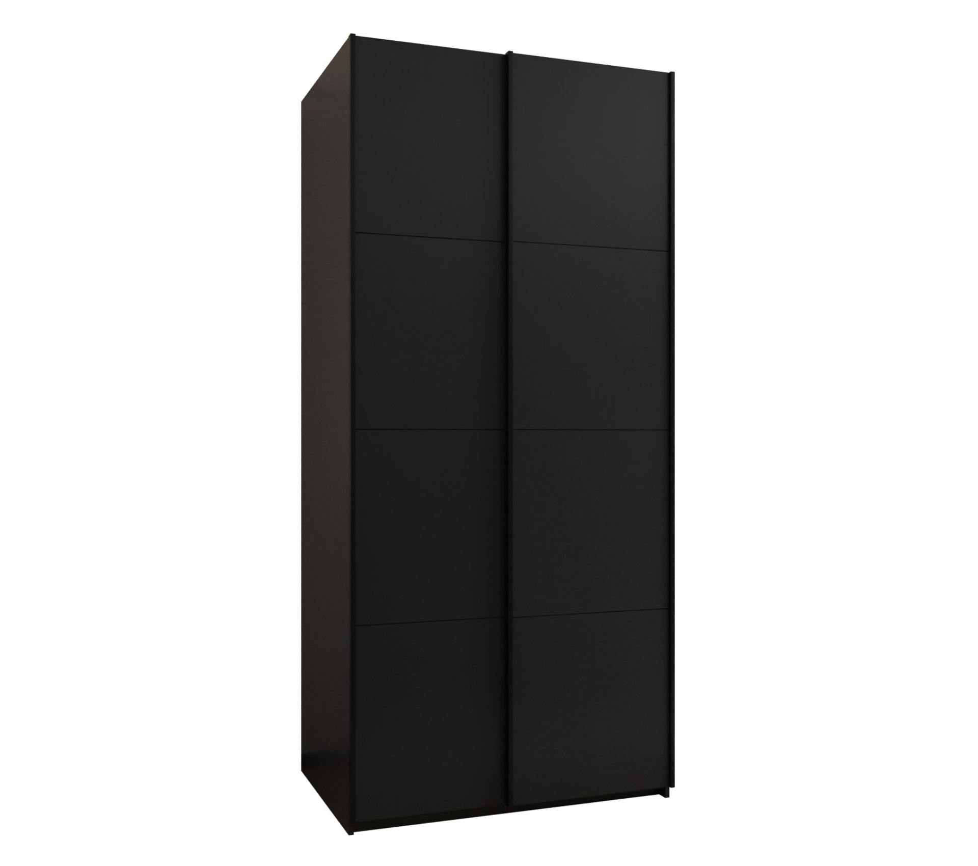 Szafa przesuwna wysoka Lux 1 120 x 64 x 245,5 cm czarny + czarny + u. czarny - Abiks Meble