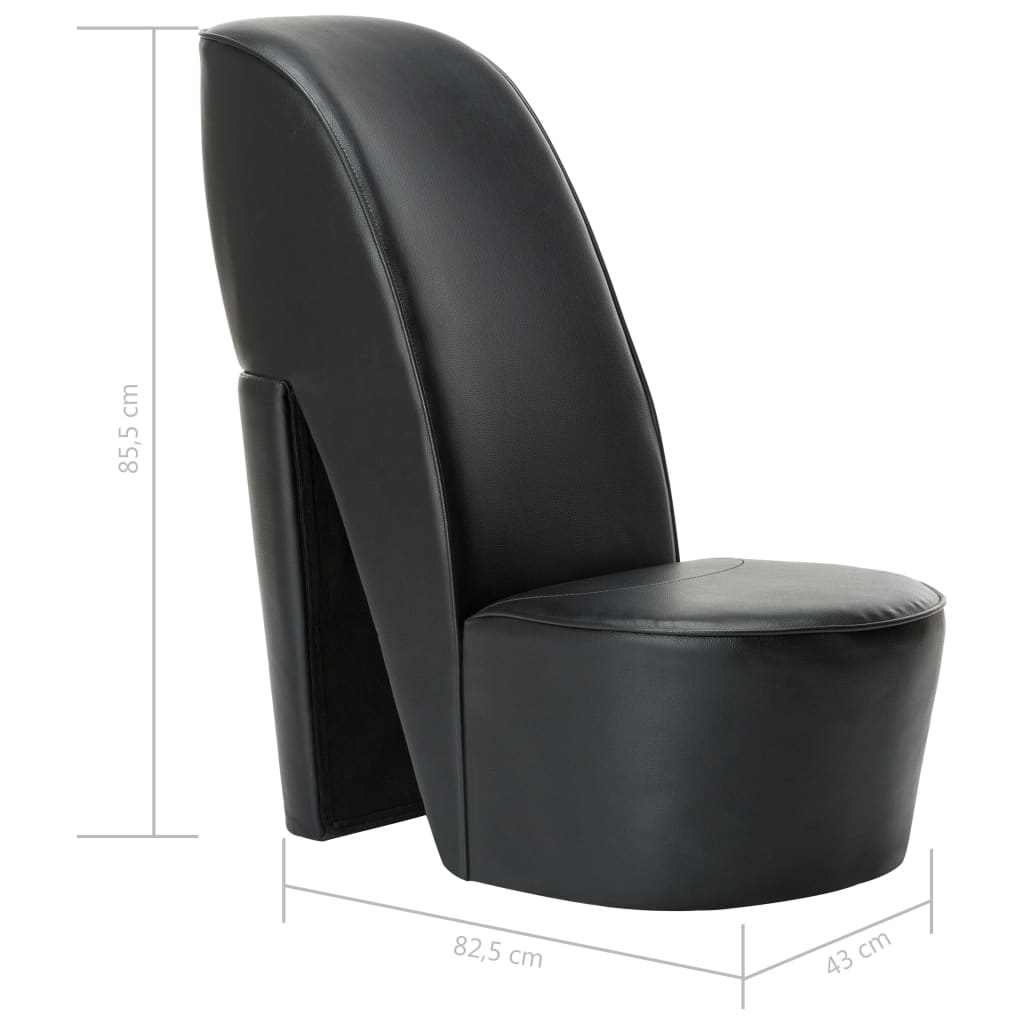 Fauteuil en forme de chaussure à talon haut Noir Similicuir - 7