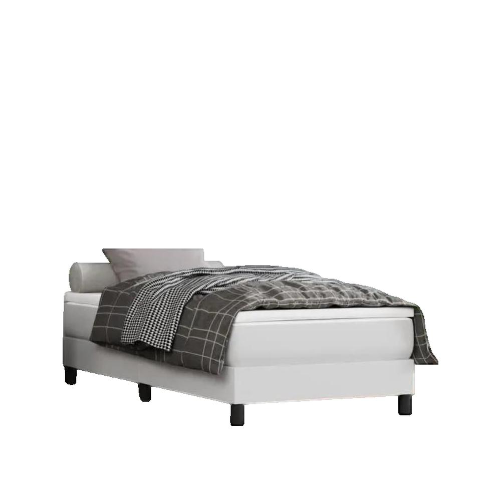 Materac Vidaxl z sprężynami kieszeniowymi 90x190cm Biały skóra ekologiczna komfortowy