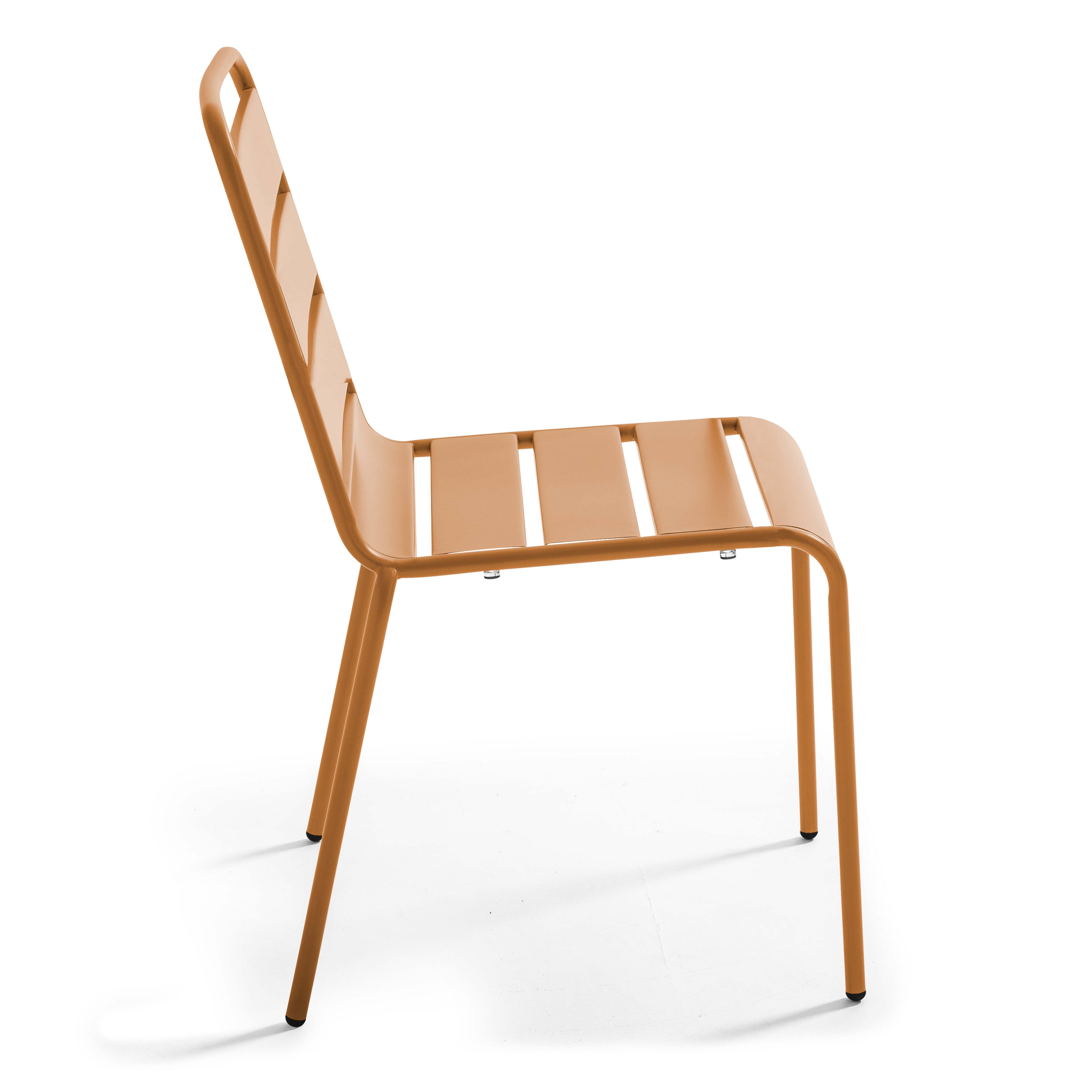 Ensemble table de jardin carrée et 2 chaises caramel , Palavas - Oviala - 7