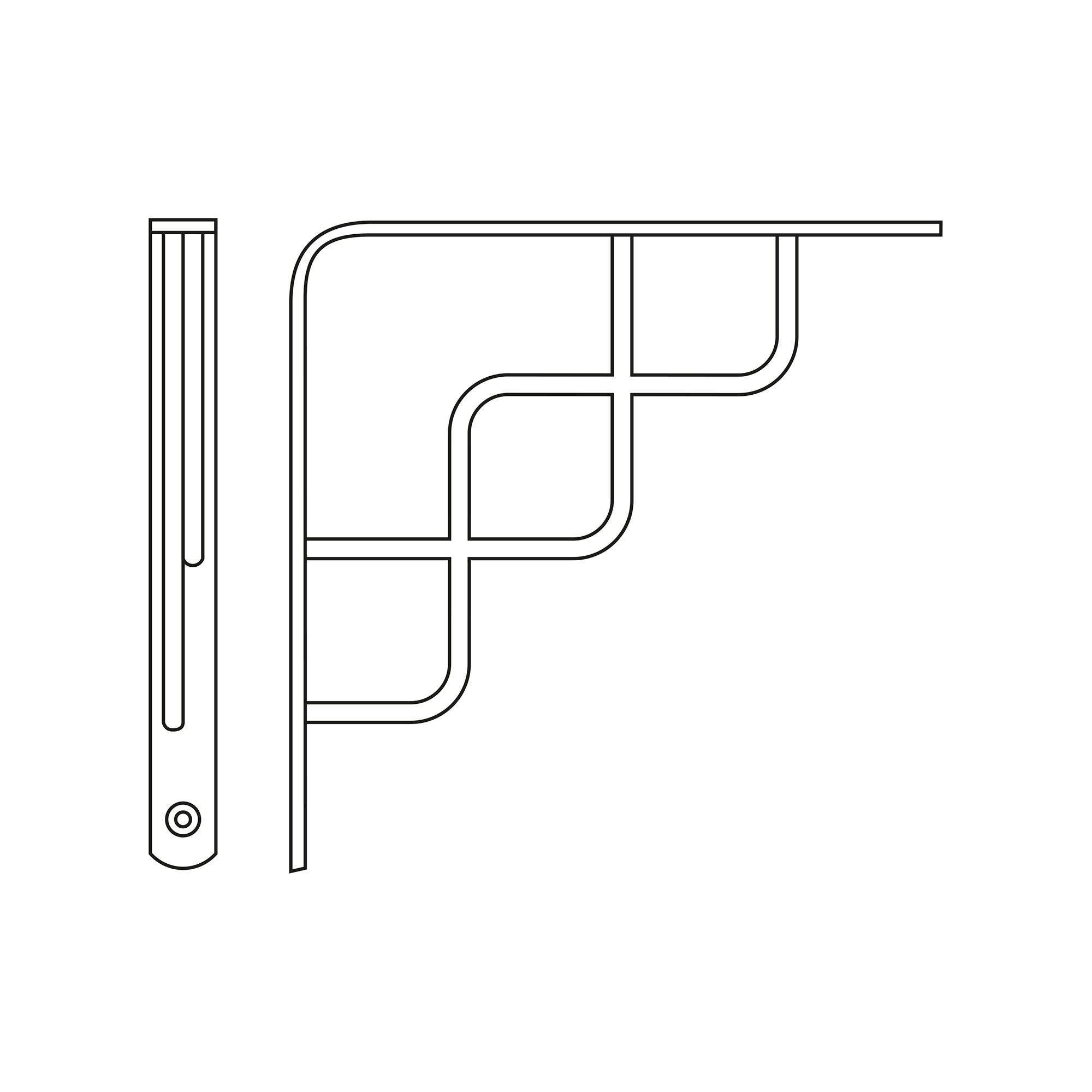 REI | Suporte de Parede para Prateleira 1468 | 200 mm | 20x200x200 mm | Aço Cromado Fosco | 25 kg - 2