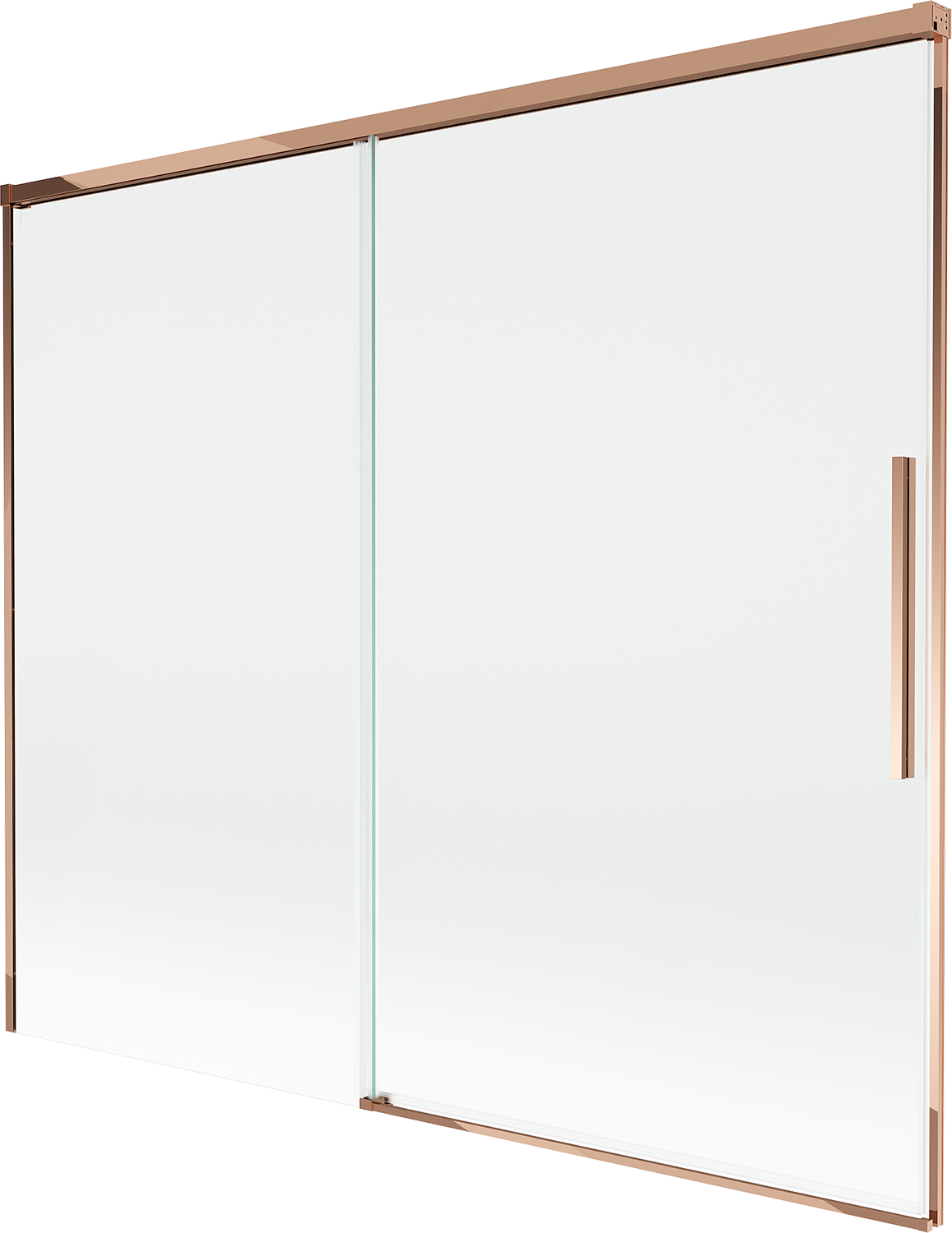 Mexen Rox parawan nawannowy 2-skrzydłowy rozsuwany 180 x 150 cm, transparent, różowe złoto - 8C9-180-001-60-00