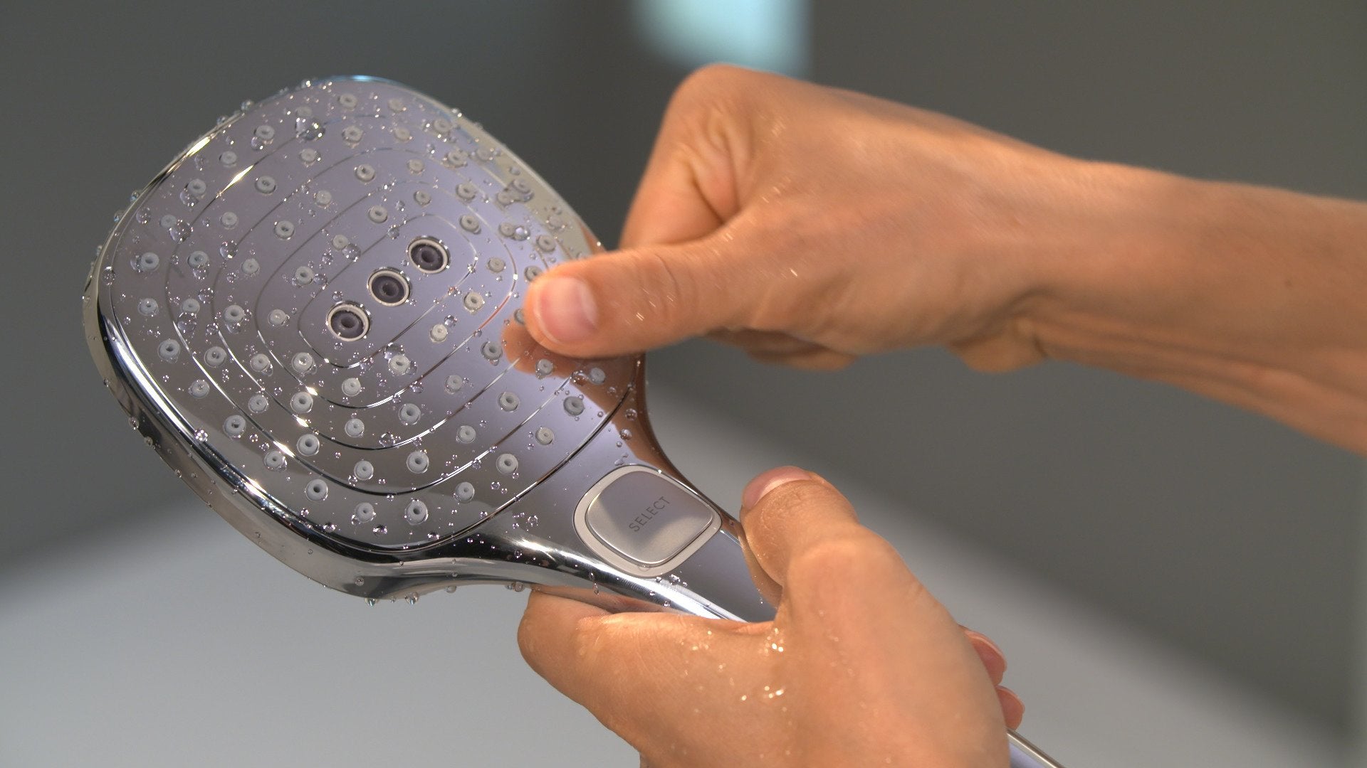 Set de douche 120 3jet EcoSmart 9 l/min avec barre Unica'S puro 65 cm et porte-savon chromé Hansgrohe Raindance Select E - 6