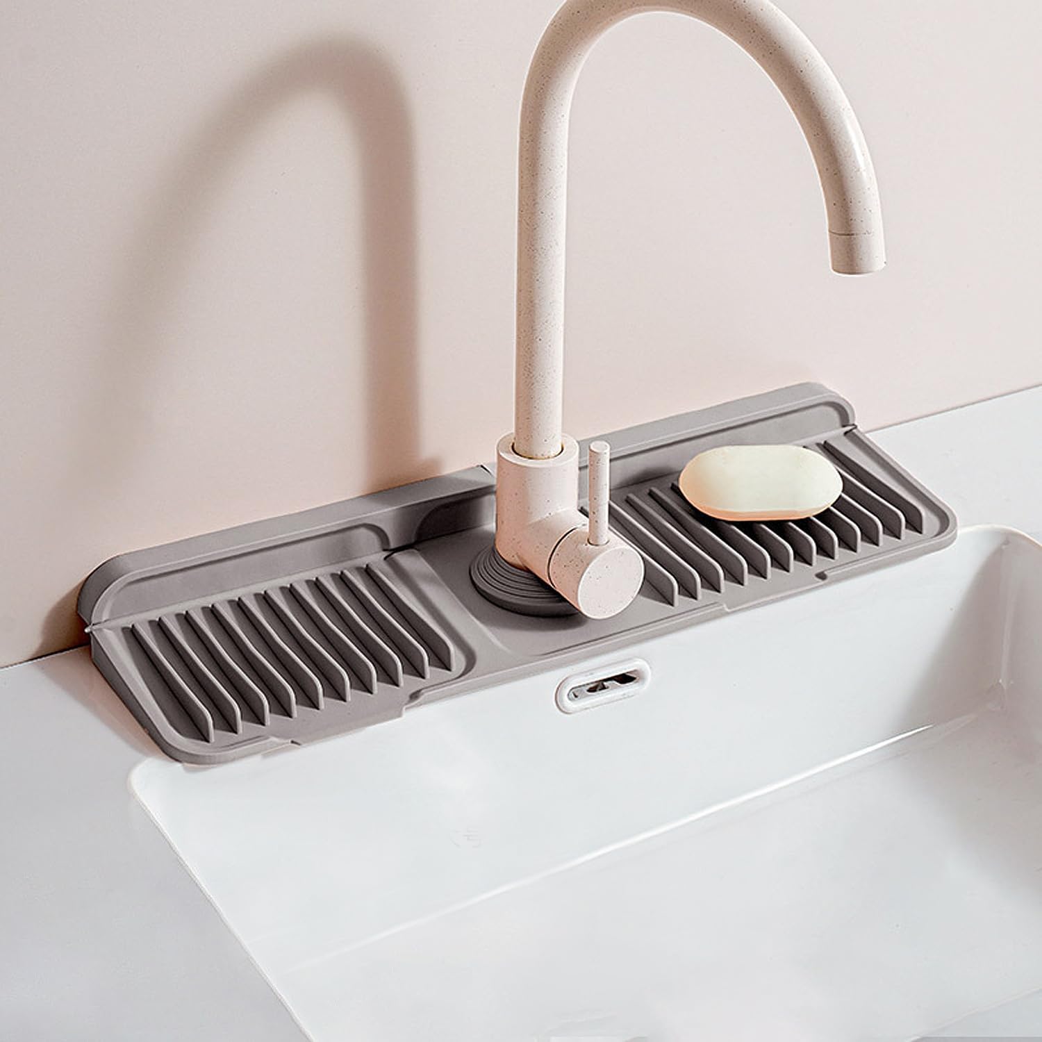 Tappetino Scolapiatti Per Lavello In Silicone – Antigoccia, Pieghevole, Adatto A Cucina E Bagno (Grigio, 60x14 Cm)