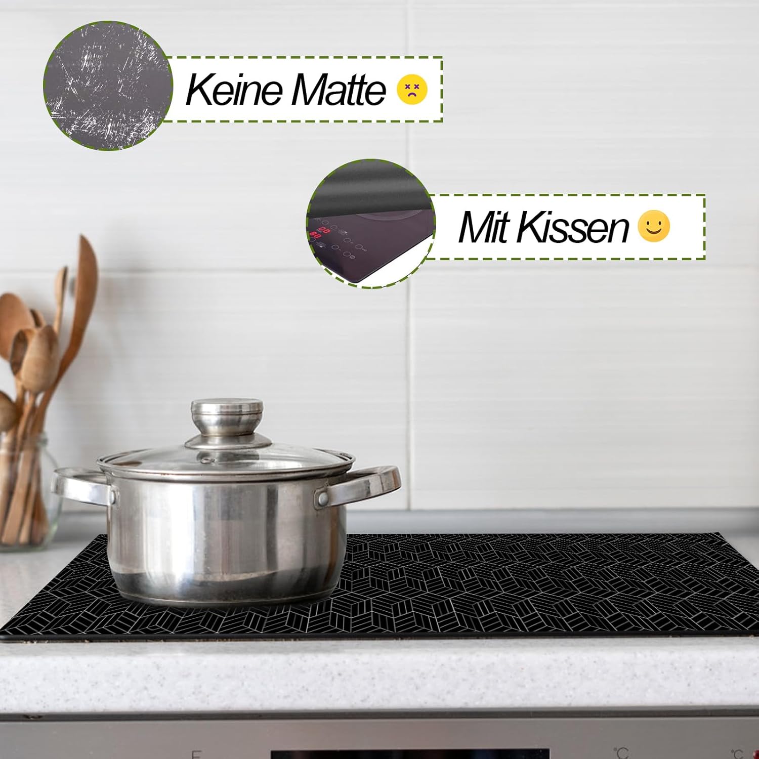 52x78cm Protege Plaque Induction, Couvre Plaque De Cuisson Induction, -40°C~240°C, Facile à Nettoyer, Idéal Comme Tapis à Induction pour Protéger - 3