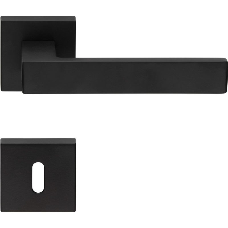 Poignée De Porte Intérieure Avec Rosace En Laiton Massif Pour Carré De 7 Mm - Etat Neuf