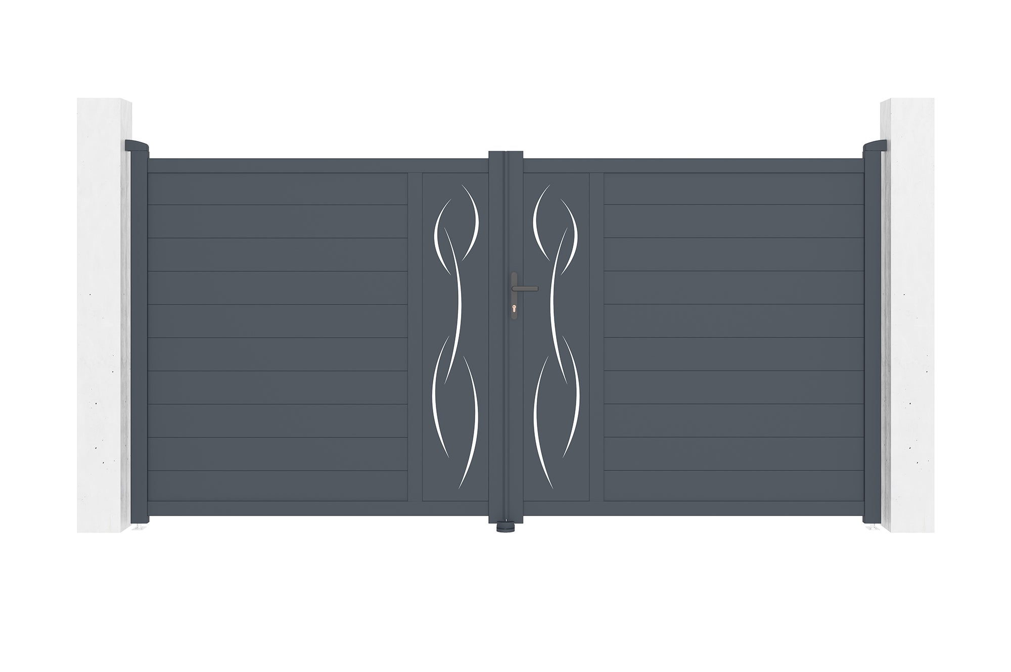 Brama aluminiowa dwuskrzydłowa 3.5m LIFE 350B180 Szara