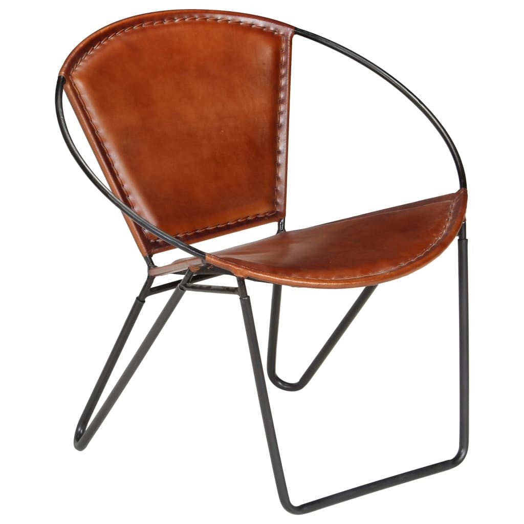 Tabourets de bar lot de 2 marron cuir véritable - SALALIS - SP7458