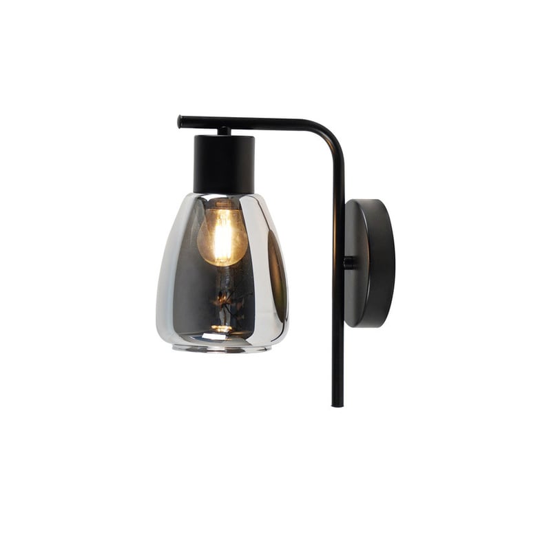 Kinkiet ścienny Moldo czarny 1xE27x40W szklany klosz wym: 23,5 x 17,4 x 12 cm metal Candellux