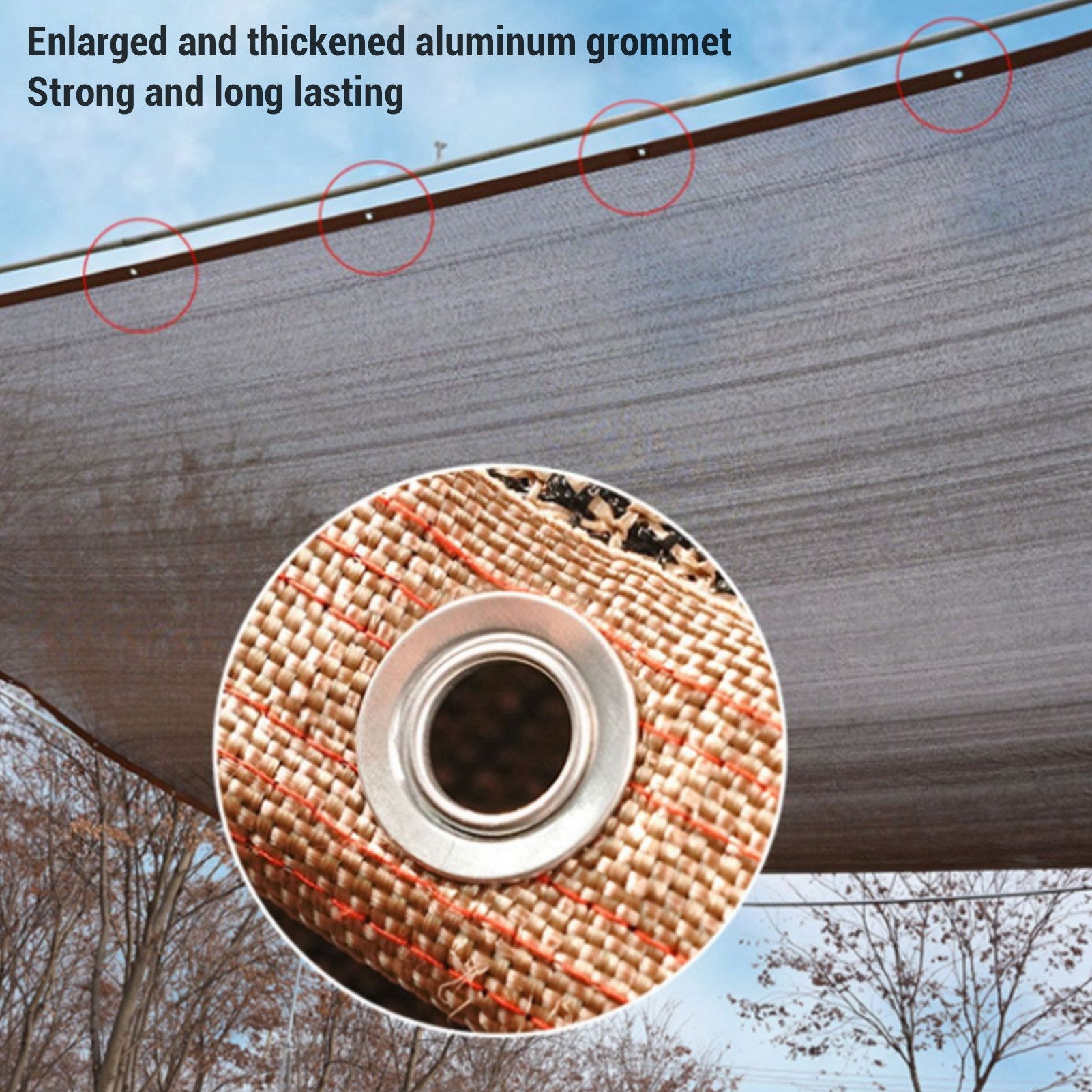 Sun Shade Tissu Polyéthylène Sail Couvercle de la canopée avec 4 cordes pour le patio de jardin extérieur Café de terrasse 3x5 m / 9.84x16,4 pi - 4