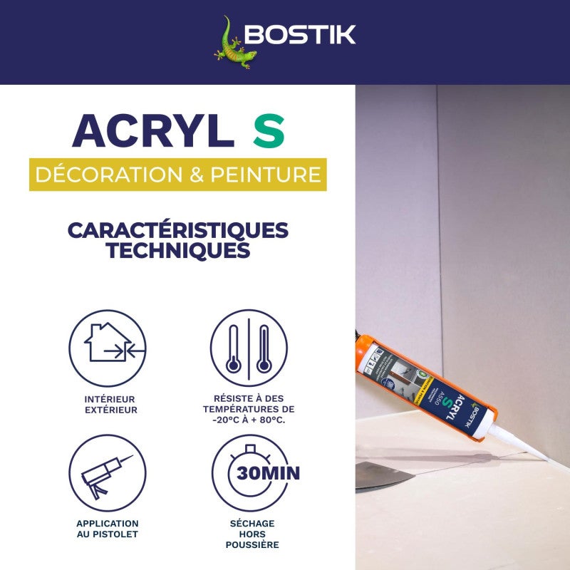 MASTIC ACRYL S BLANC 310ML PRO BOSTIK - 30613629 - 4