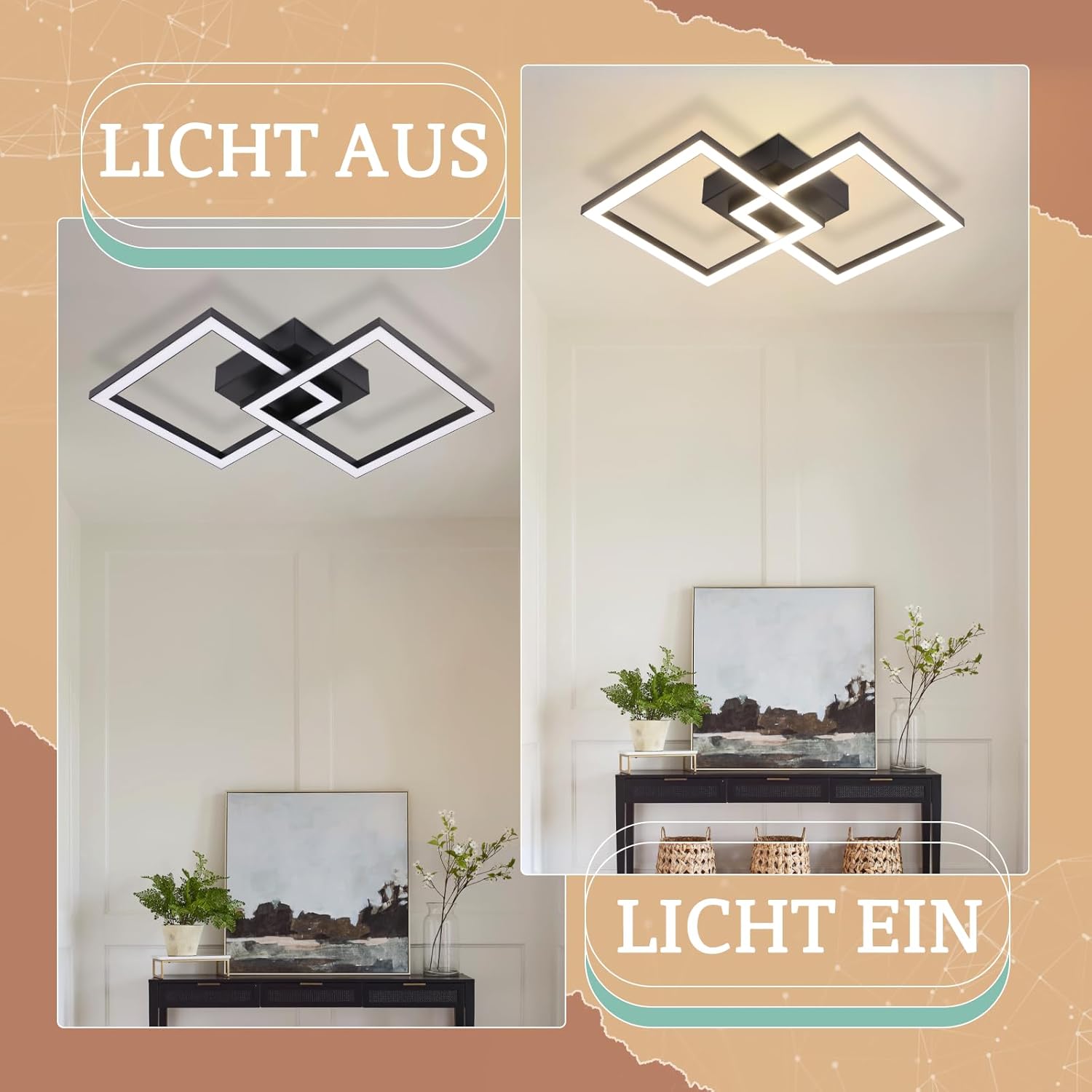 ZMH Nowoczesna lampa sufitowa LED 24 W do sypialni i przedpokoju – elegancki i wydajny design - 8
