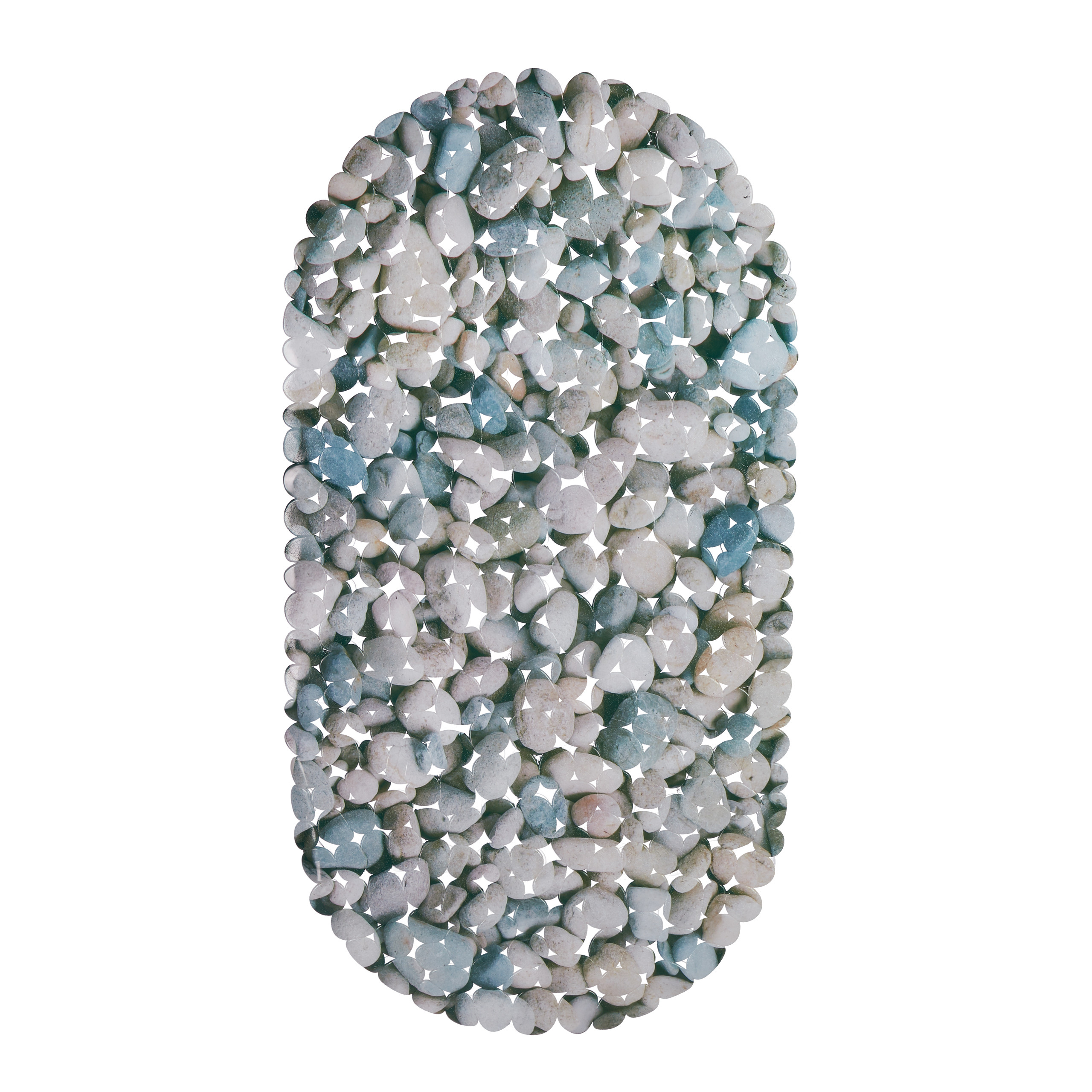Relaxdays alfombrilla bañera, apariencia de piedras, antideslizante, con ventosas, lavable, 36 x 68 cm, 1 ud., colorido