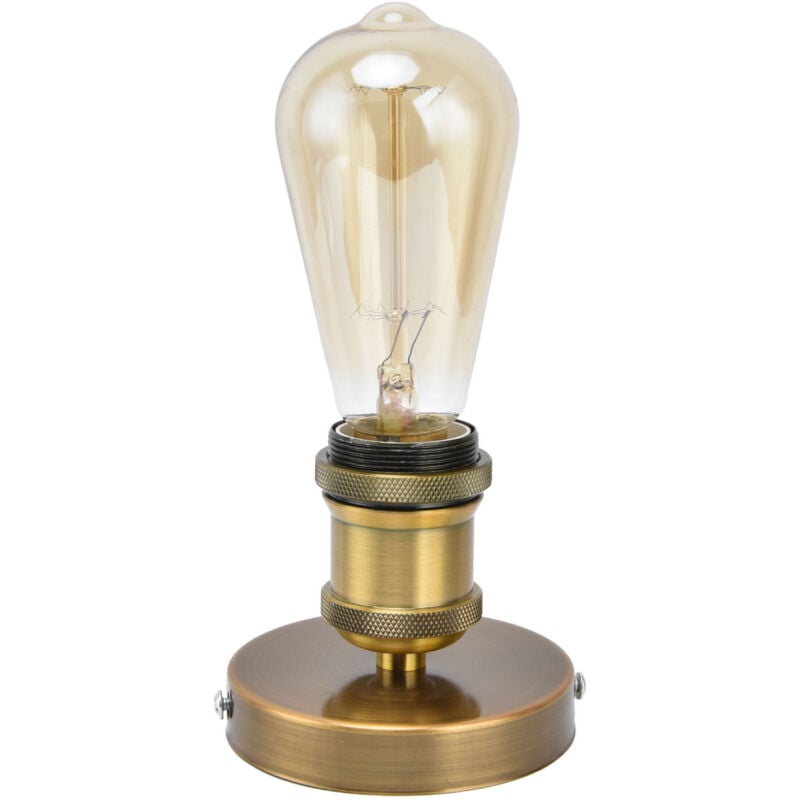 Uchwyt na żyrandol E27 w stylu vintage, oprawka do lampy sufitowej - metalowy uchwyt na kinkiet - odpowiedni do użytku domowego 100-240 V (złoty brąz) - 4