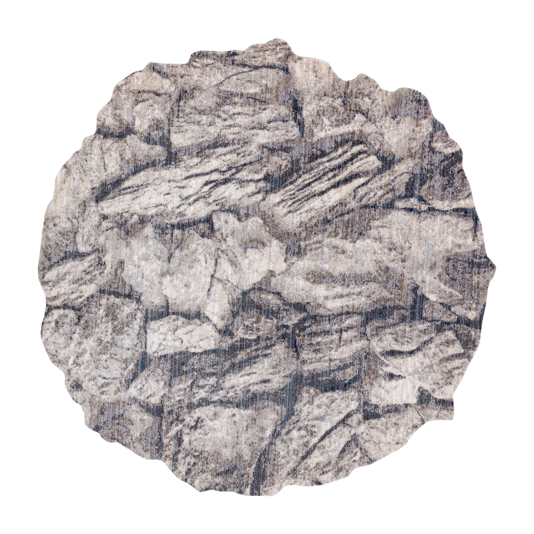 Dywan TINE 75417B Skała, kamień - nowoczesny, nieregularny kształt krem / szary 195x195 cm