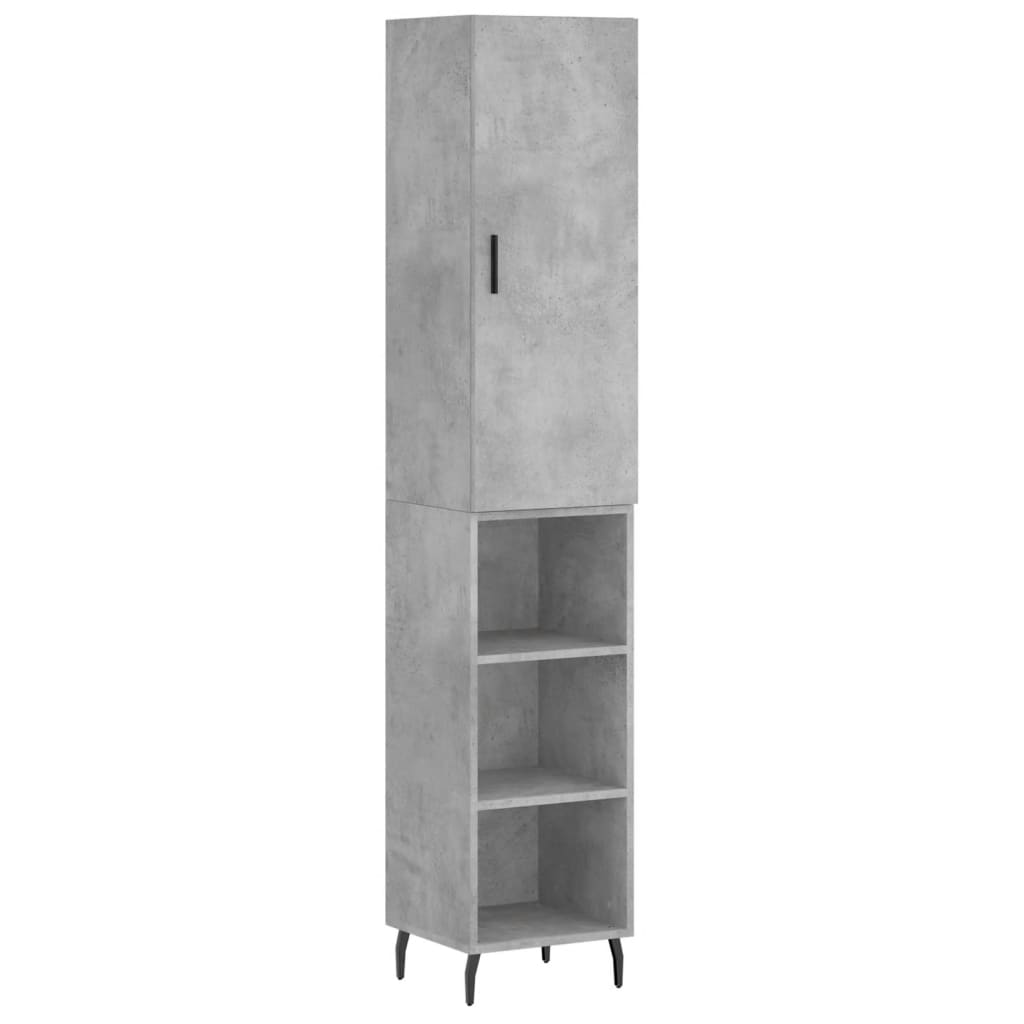 Credenza alta Grigio cemento 34,5x34x180 cm MDF - 2