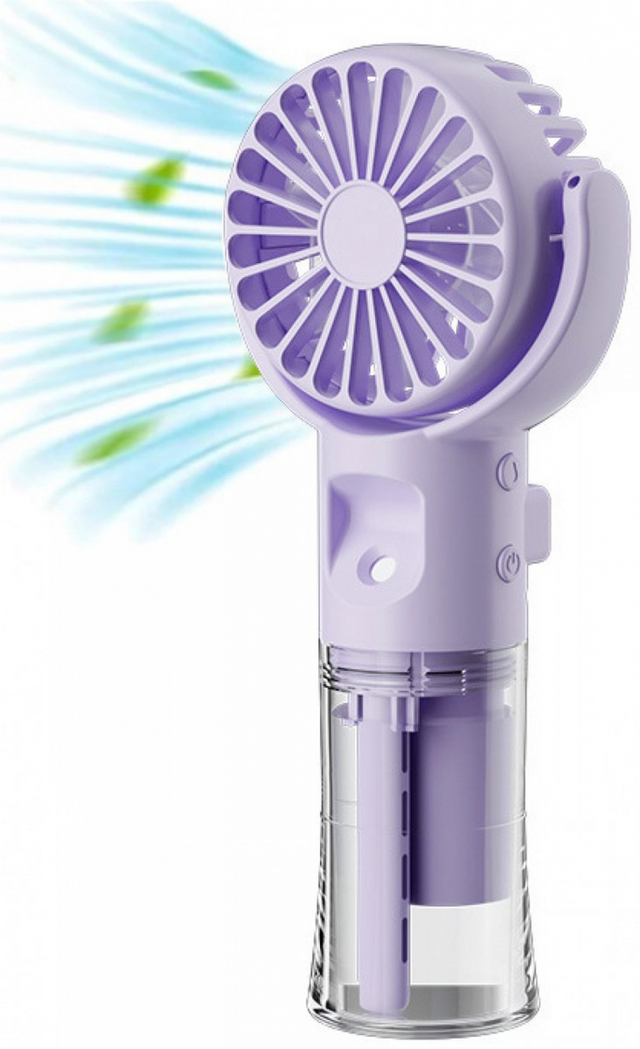 Ventilateur portatif - Ventilateur brumisateur d'eau - Mini ventilateur portable - Rechargeable - Violet