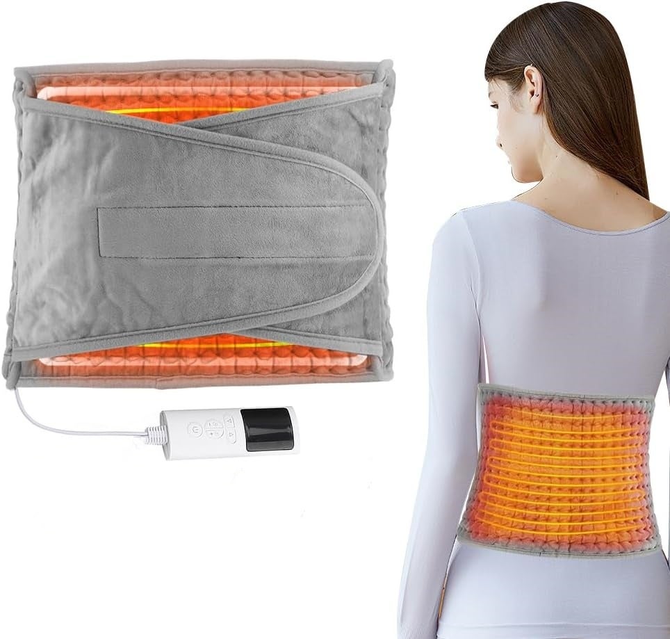 Poduszka grzewcza do łagodzenia bólu pleców, elektryczna poduszka grzewcza 49" x 12" z 9 ustawieniami ciepła, regulowana poduszka grzewcza n
