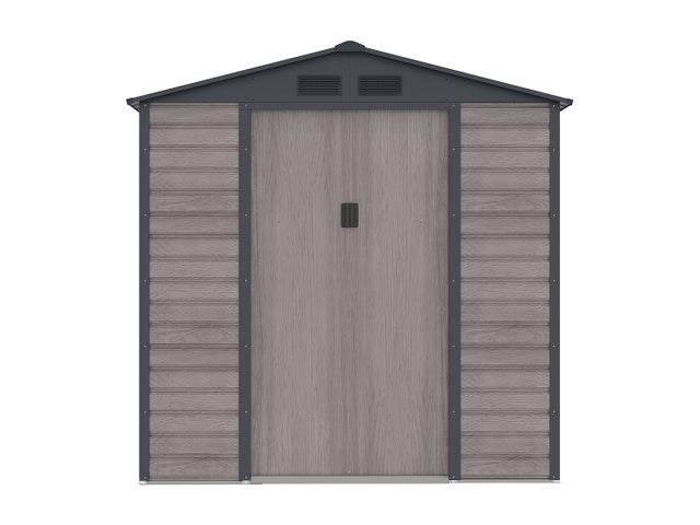 Abri de jardin métal en acier galvanisé effet bois gris 2,79 m² - ADELMO