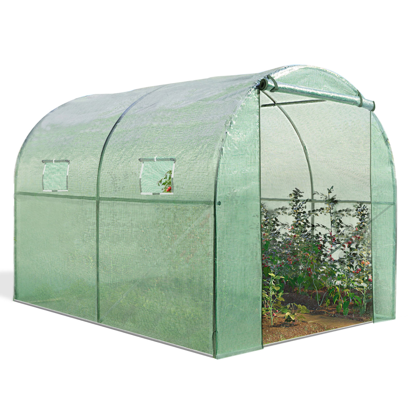 Serre tunnel de jardin 4 saisons 6M² verte gamme maraîchère ROMA 2x3M - 5