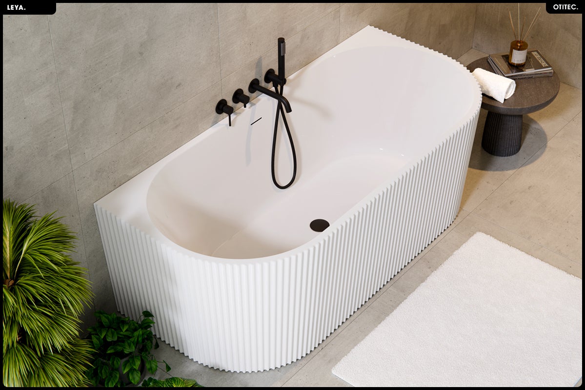 Baignoire semi îlot - 150 x 75 cm - avec Siphon Chrome - Pieds - INCLUS - LEYA - 3