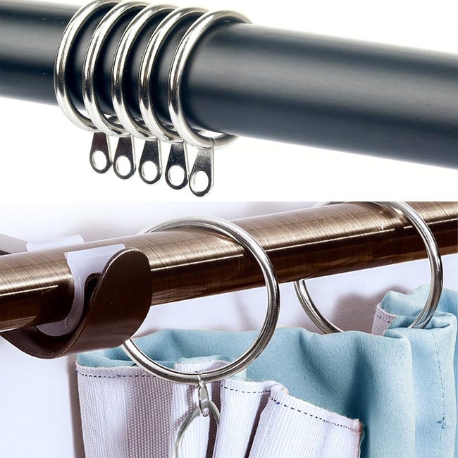 40 Anelli Per Tende Da Doccia In Metallo - Ganci A Clip, Argento, Per Bagno E Casa - Foto 4