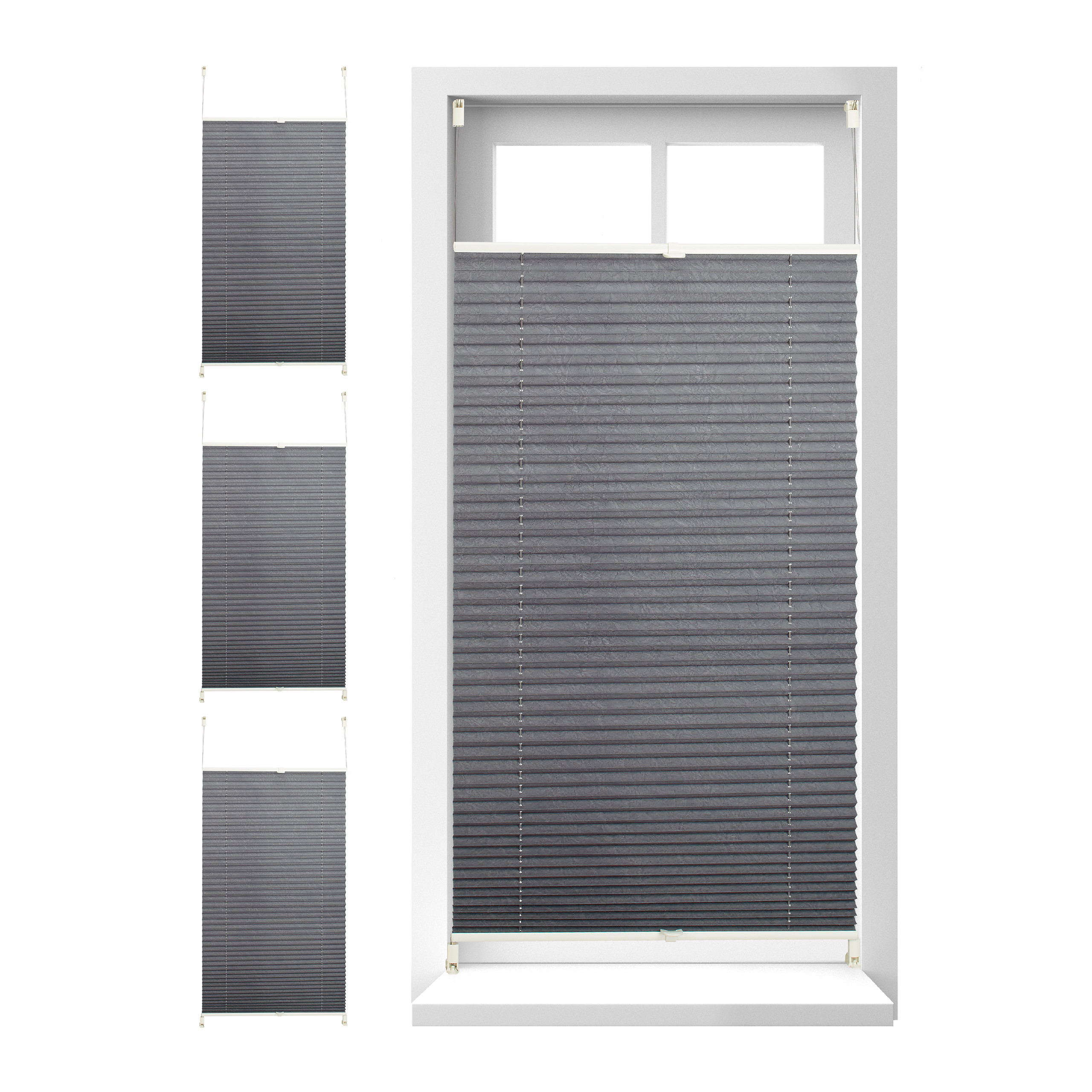 Store vénitien sans perçage, lot de 4, volet fenêtre, semitransparent, laisse passer la lumière