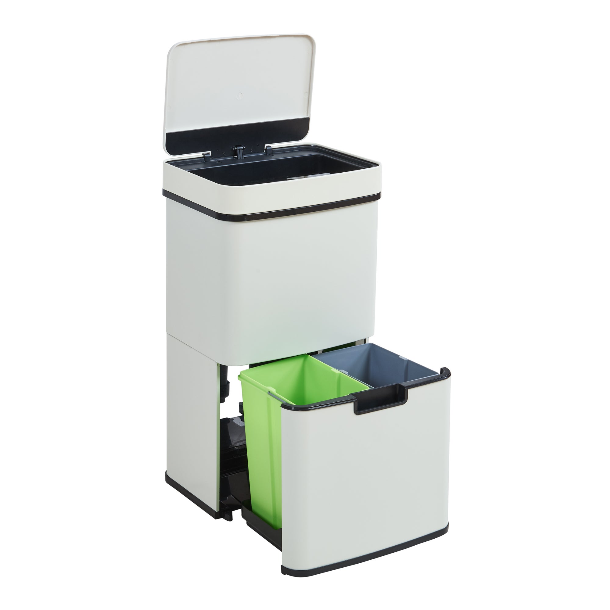 Pattumiera E Raccolta Differenziata In Acciaio Grigio Scuro A 2 Scomparti | Leroy Merlin