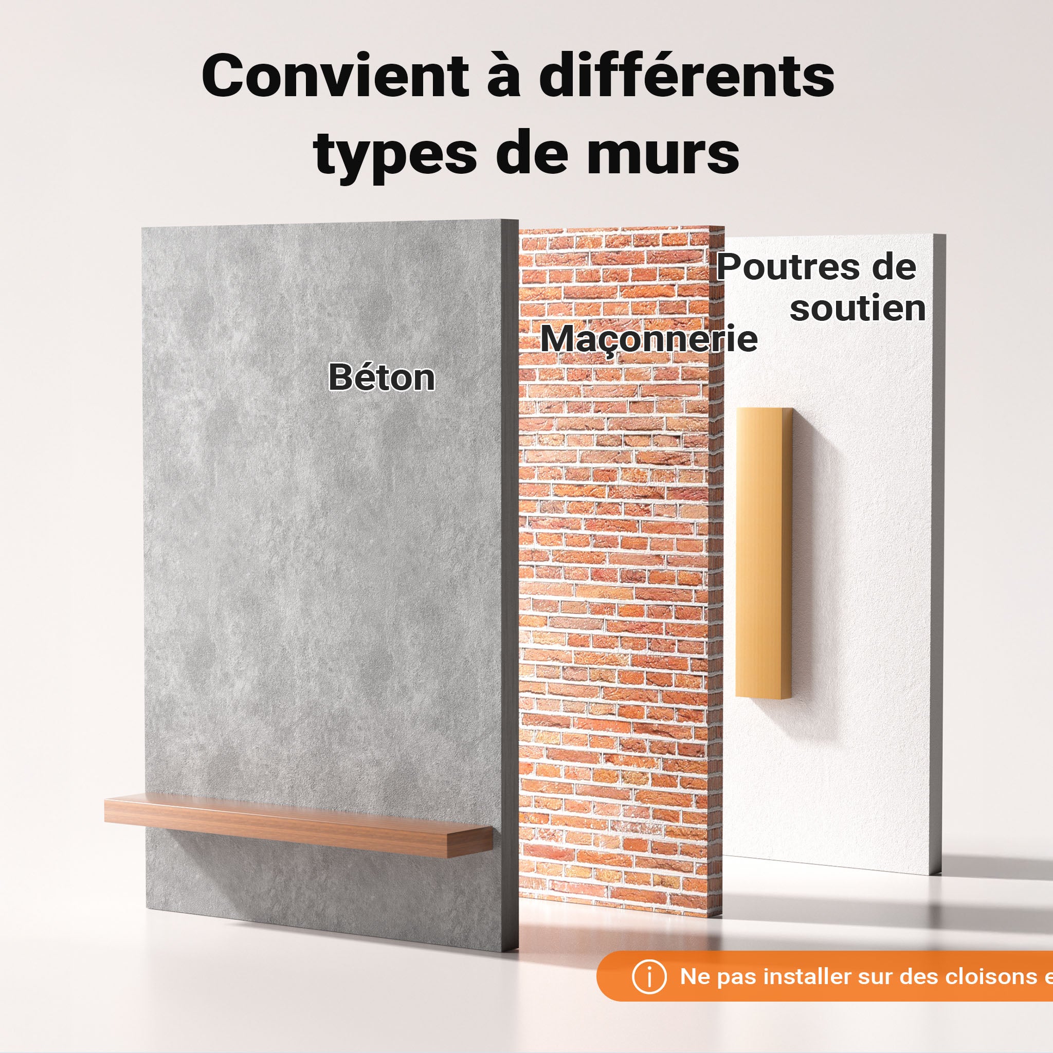 Support TV mural Écrans 37 à 80 pouces Bras pivotant 120° Inclinable Rotatif Dispositif Support Orientable Toboli - 8