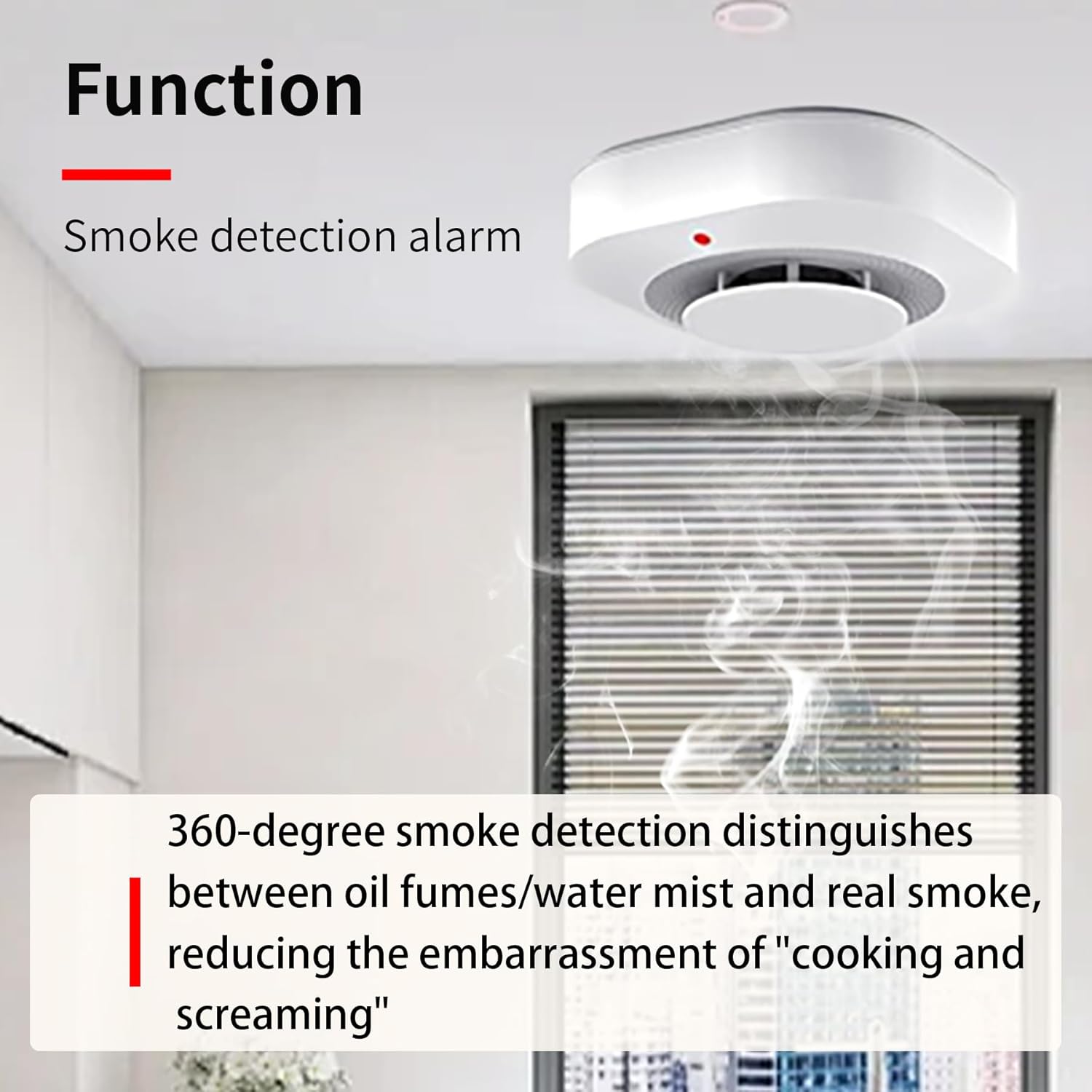 2pcs Alarme Incendie sans Fil pour Maison -Détecteur de Fumée 360° Intelligent, Alerte Anti-Feu pour Appartement/Bureau - Installation Rapide - 3