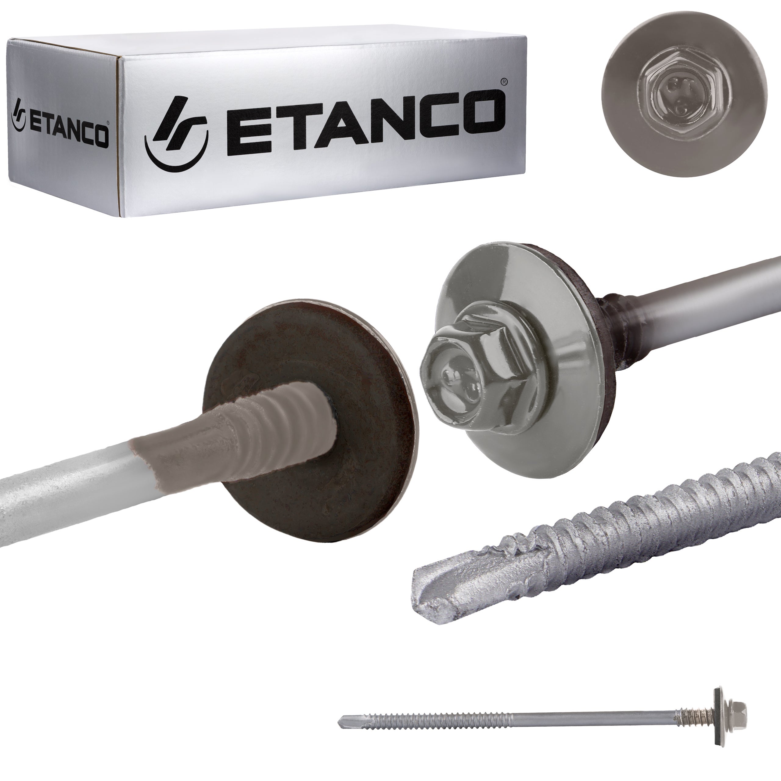 Wkręty do płyt warstwowych Etanco GTR6 SP 5,5/6,3x125 mm RAL 9007 100szt