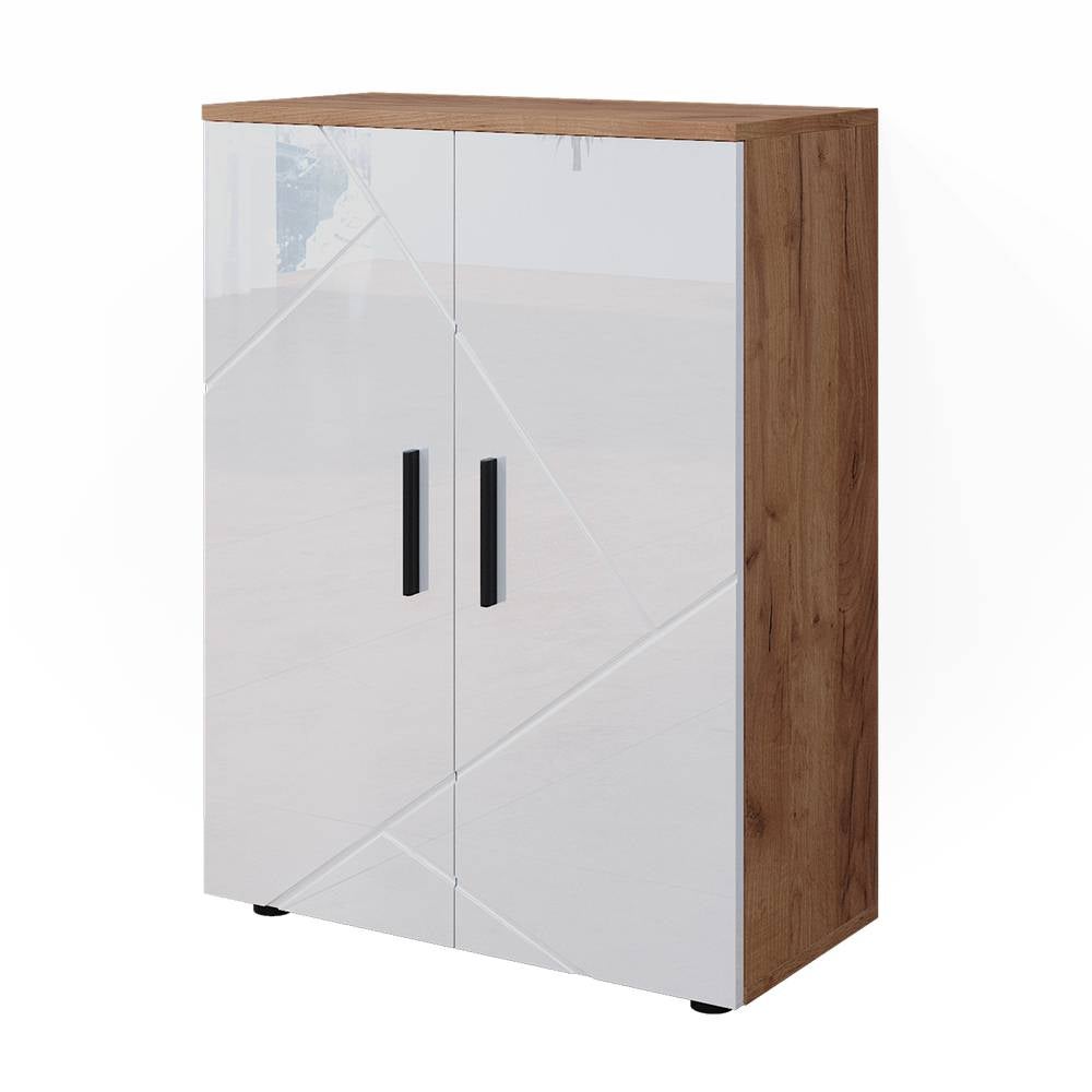 Vicco Szafka Midi Irma, Biały wysoki połysk/złoty dąb power, 60 x 81 cm