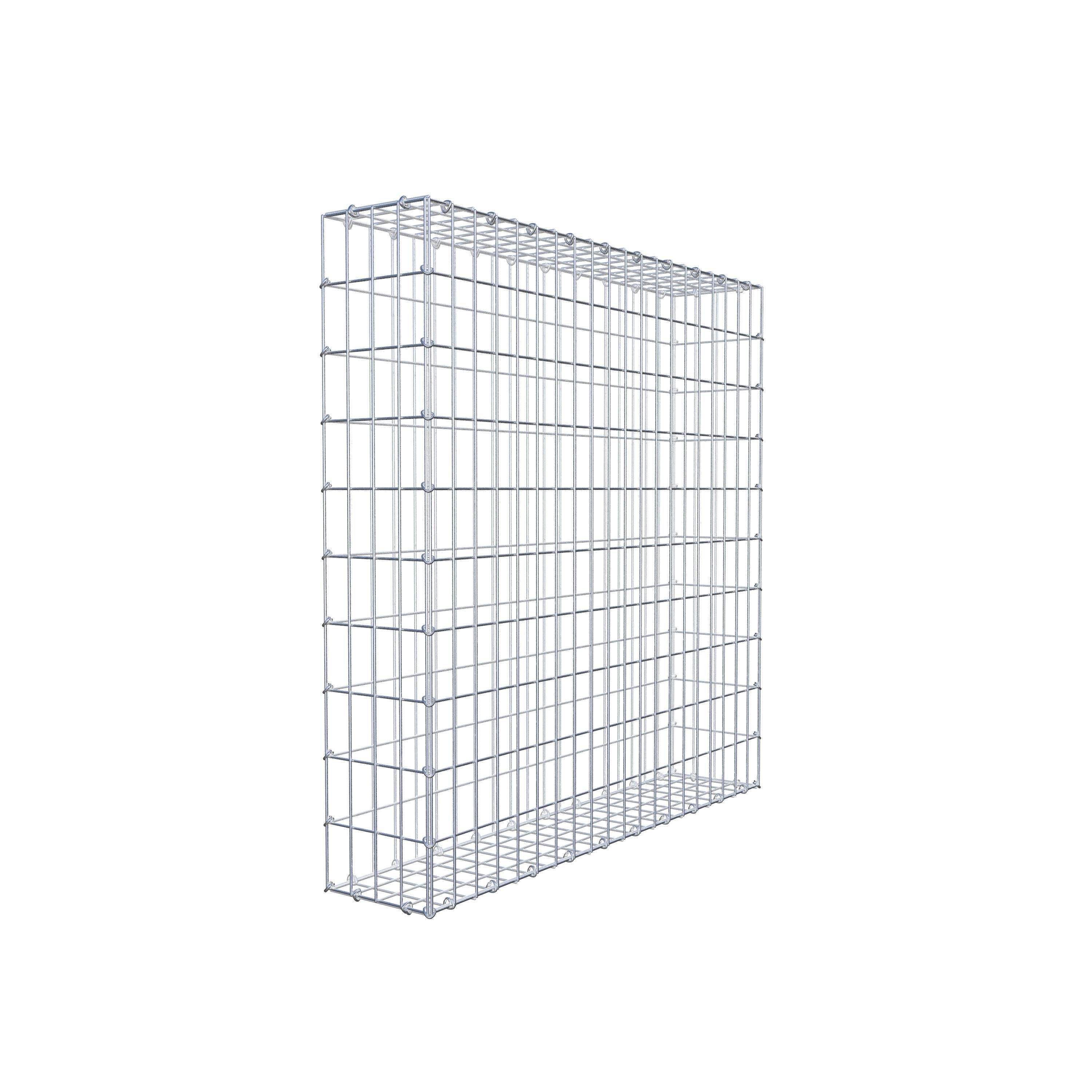 Gavión de acero galvanizado 100x100x20cm (LxAxP), malla 5 x 10cm, Anillo en C, jaula metálica para muro o jardín - 6