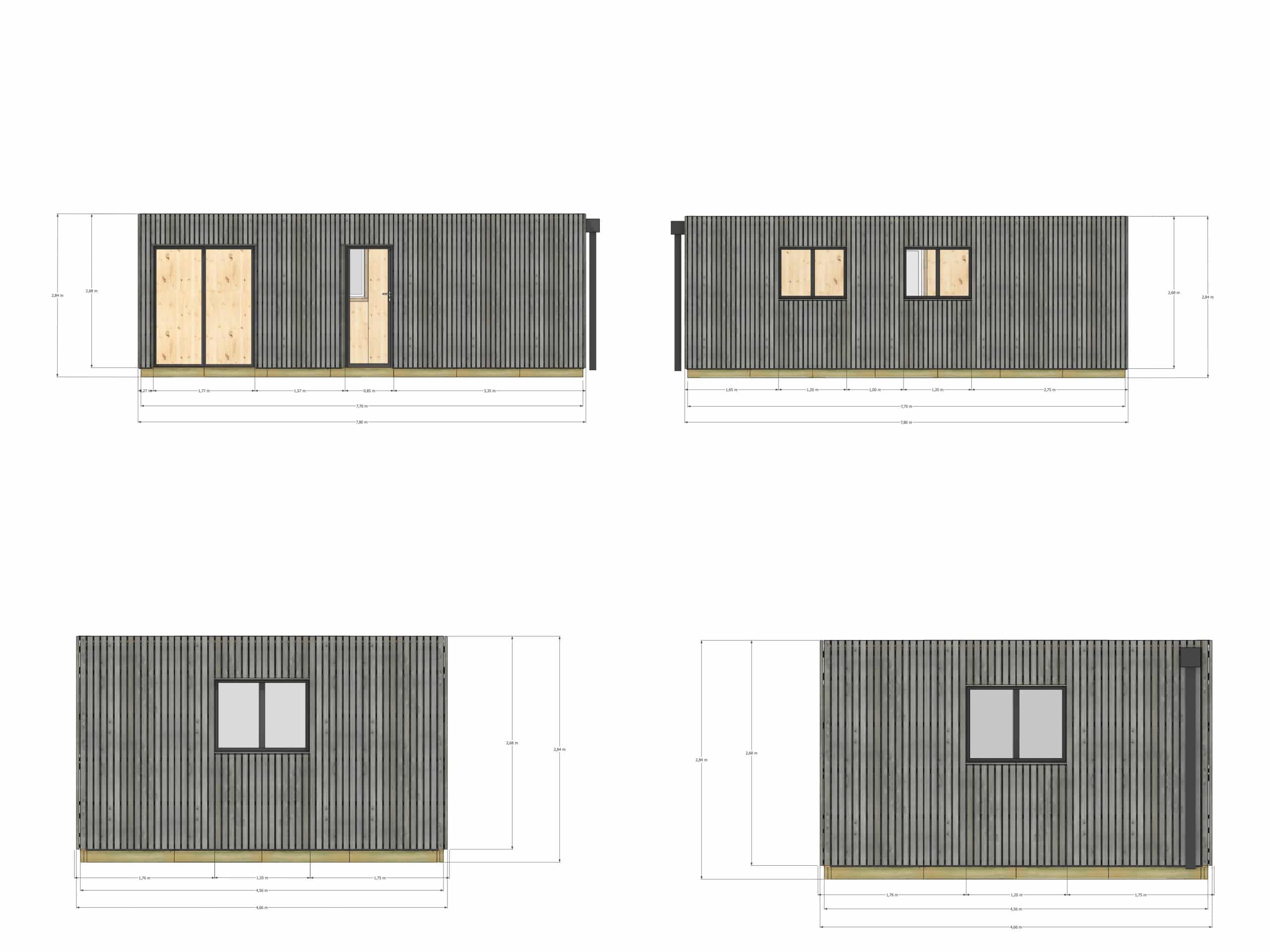Studio jardin location saisonnière en bois 7,7 x 4,6 x 2,7 m avec plancher isolé - 4