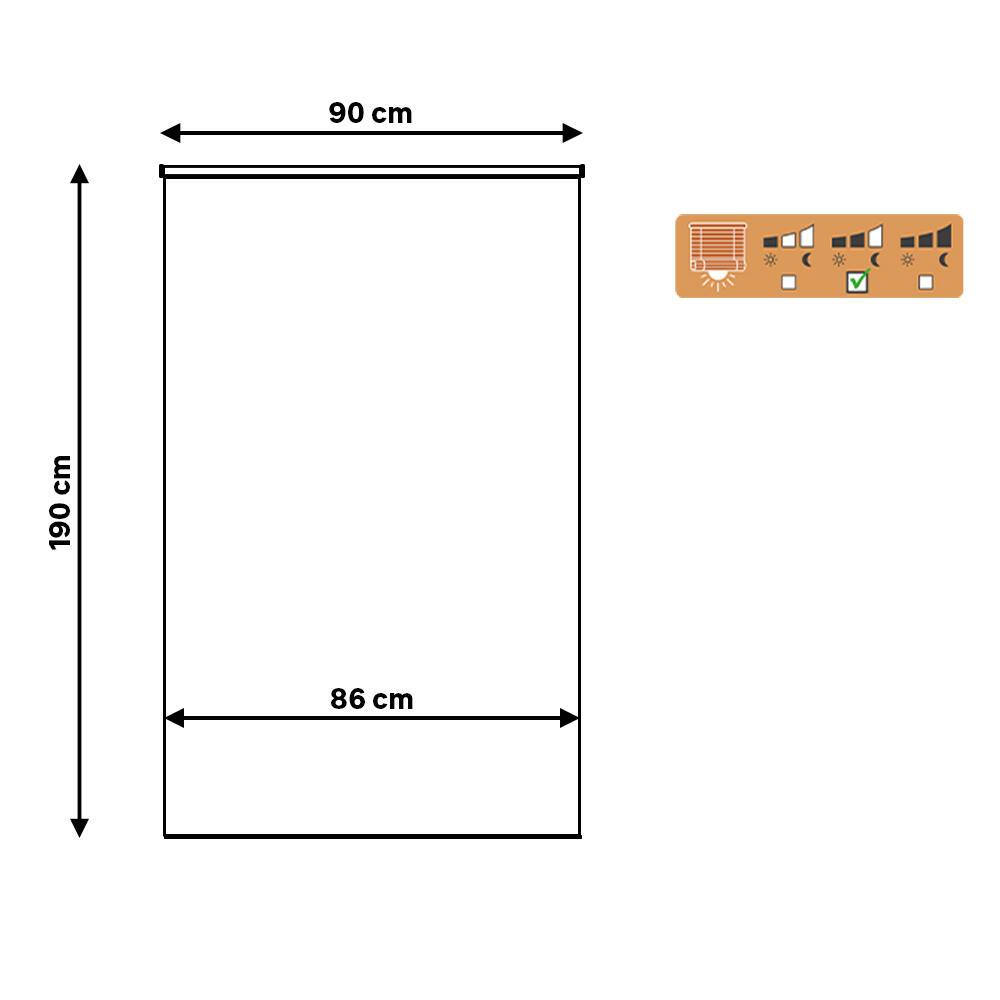 Tendina a rullo giorno/notte Bamba bianca, l.90 x H.190 cm - 2