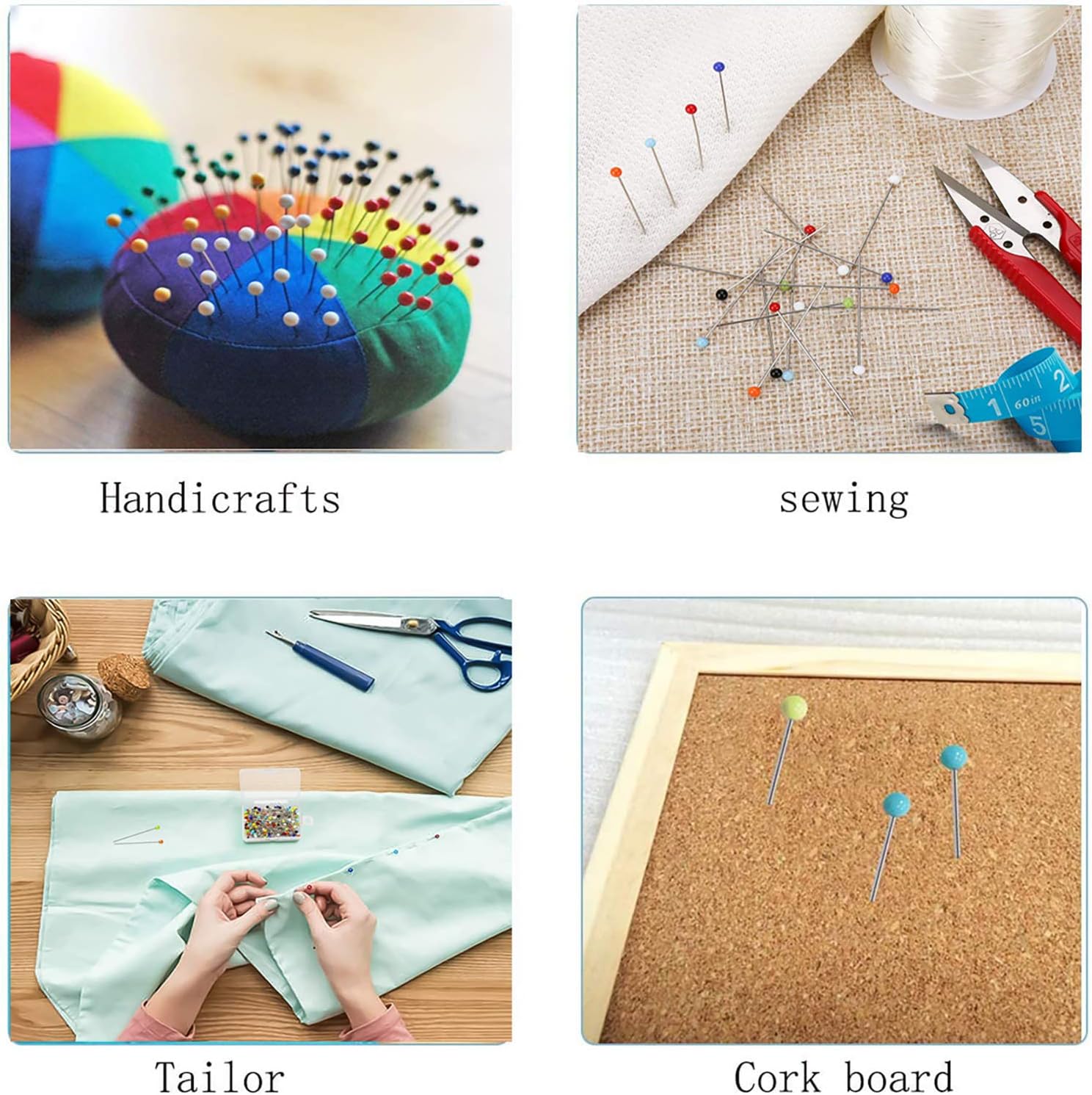 Aghi da cucito, aghi da sarto, aghi da cucito a punta tonda, 250 pezzi, colori misti, adatti per cucito, patchwork, lavori artigianali e lavori manua - 4
