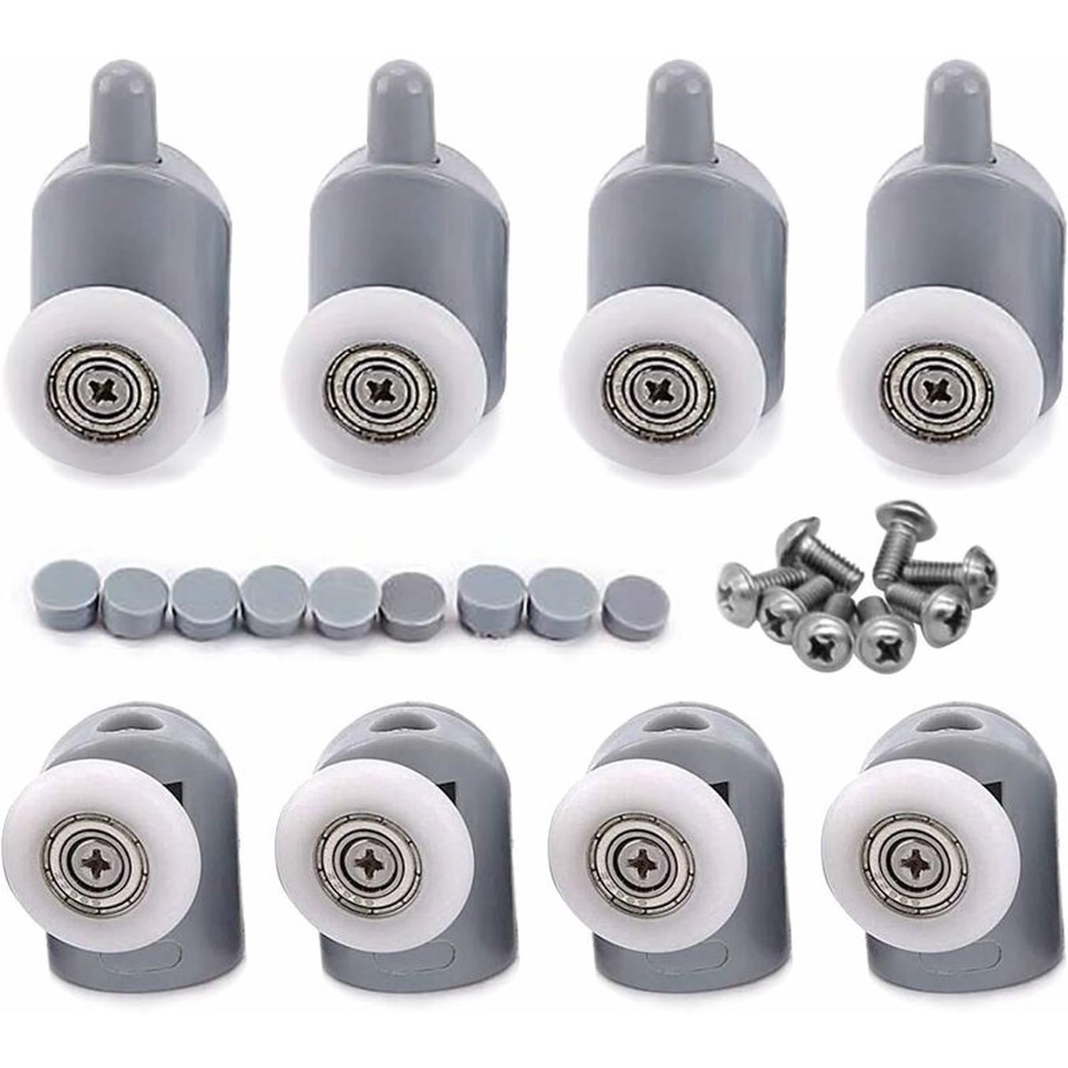 8 Roulettes Porte Douche 19mm Lance Home - Galets Ajustables Double Rouleau Pour Cabine De Bain