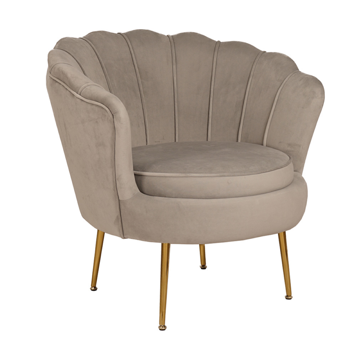 Poltrona velluto con schienale a conchiglia FIORE finitura